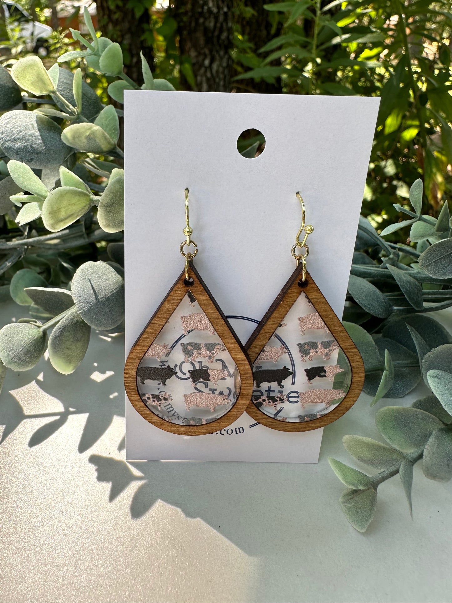 Pig Teardrop Earrings