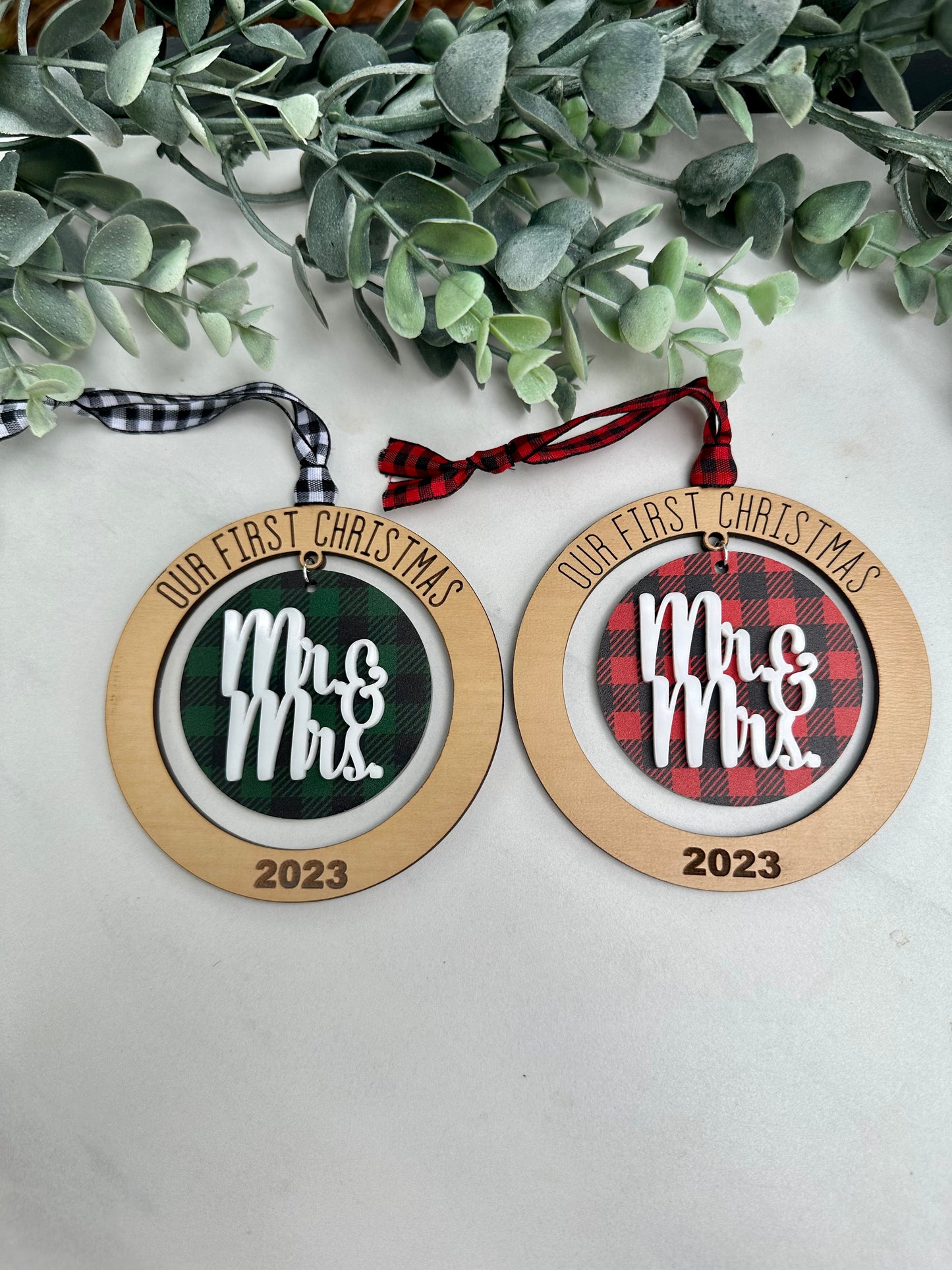 "Our First...Mr. & Mrs." Personalized Ornament