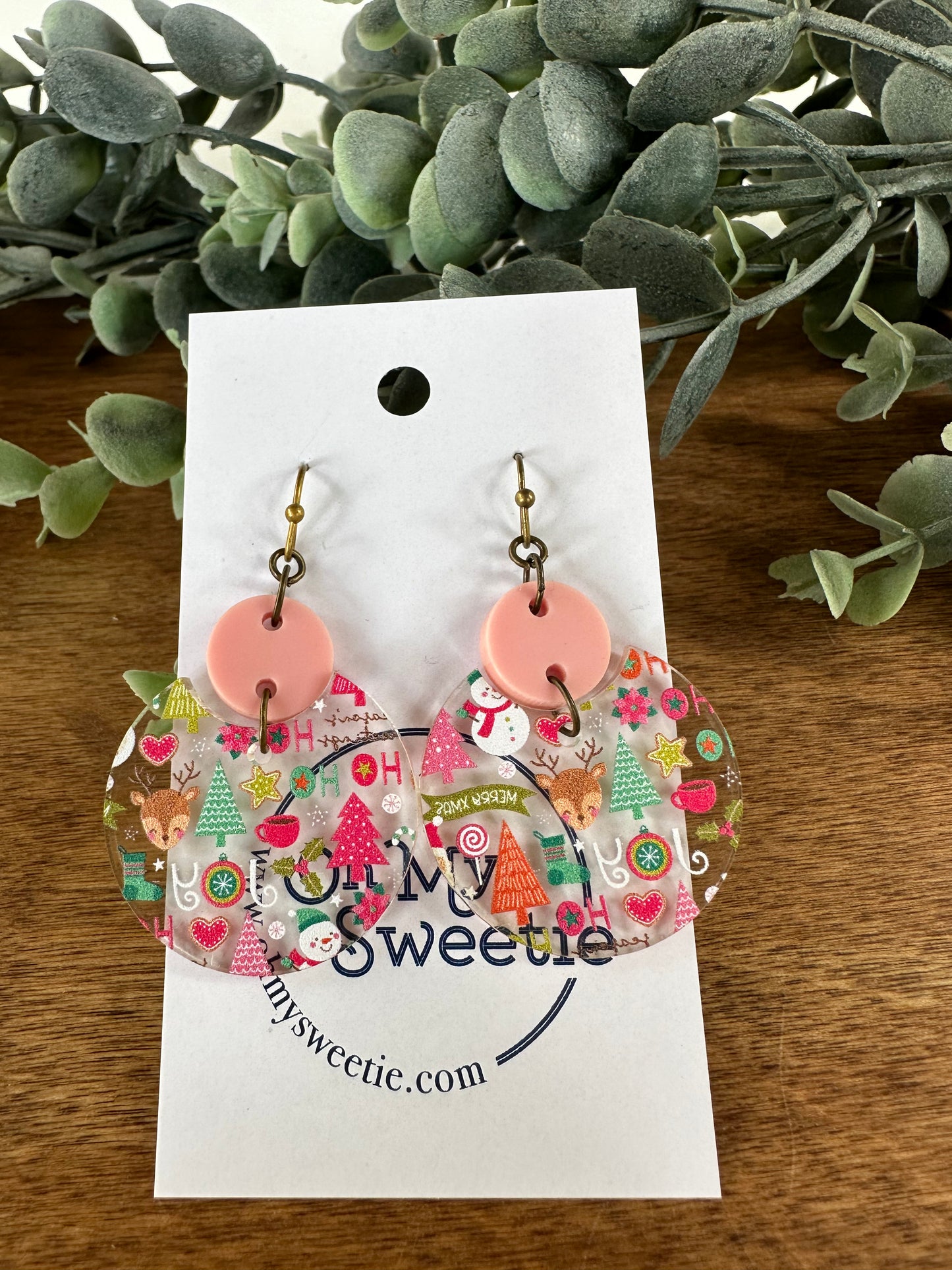 Christmas Treat Round Drop Earrings