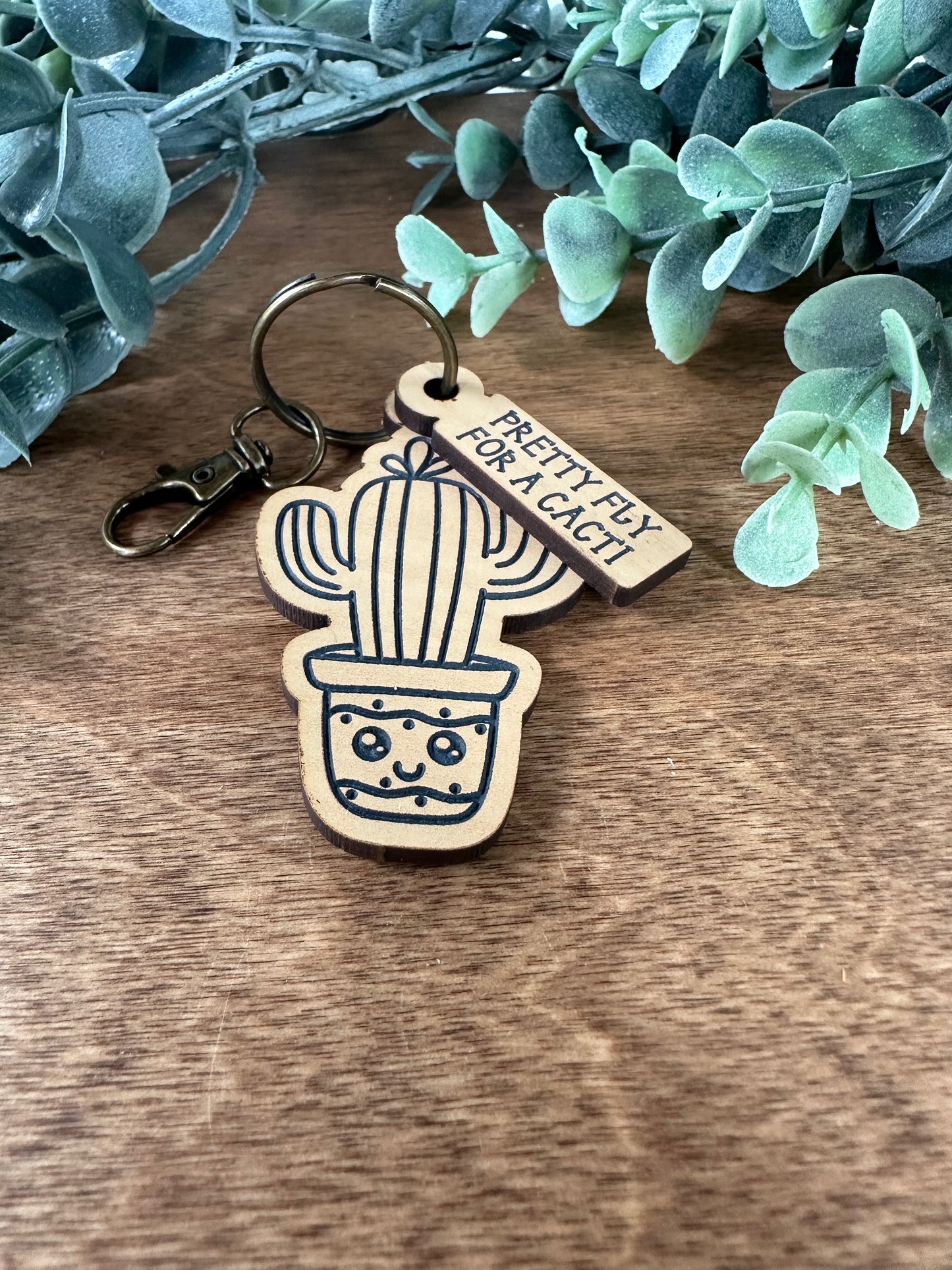 "Pretty Fly for a Cacti" Keychain