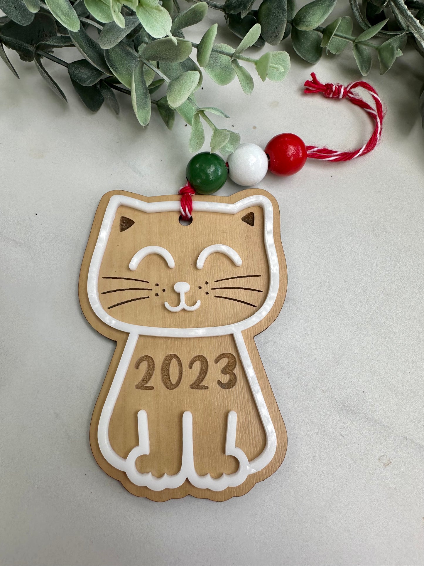 Cute Cat Personalized Ornament