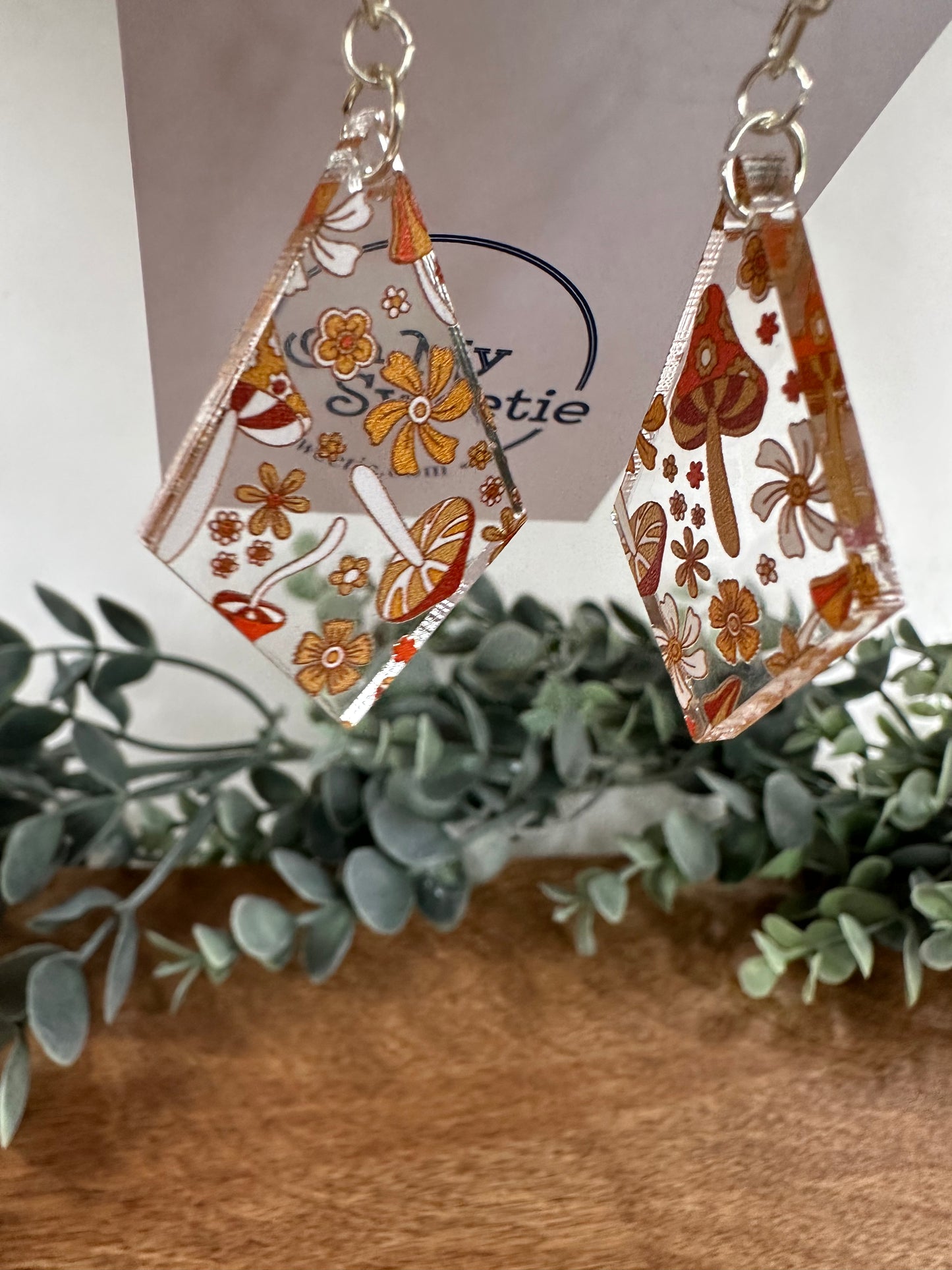 Retro Mushroom Diamond Earrings