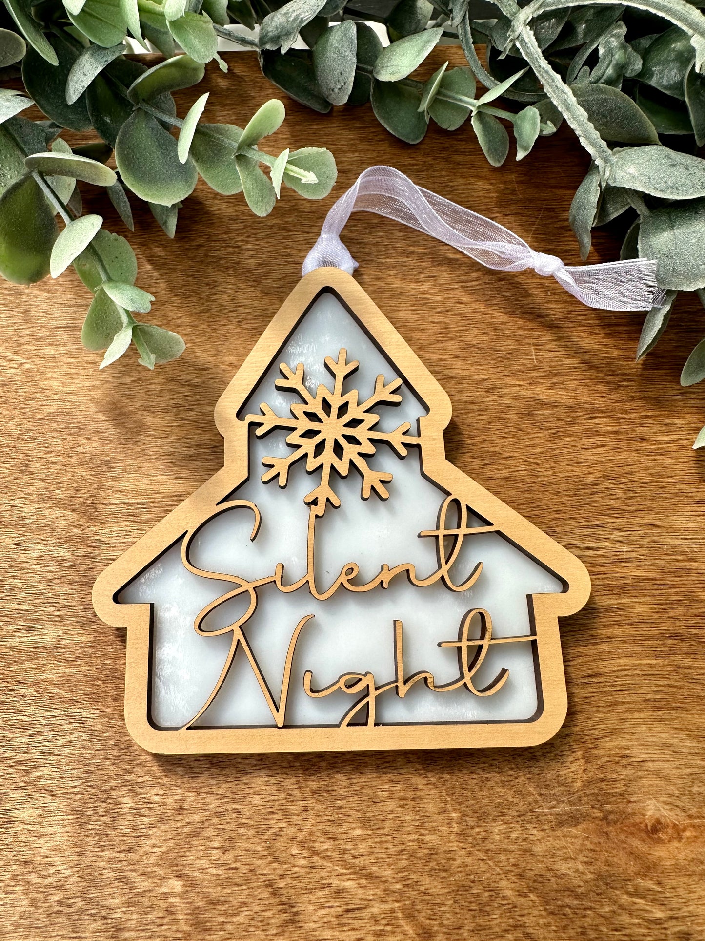"Silent Night" Barn Ornament
