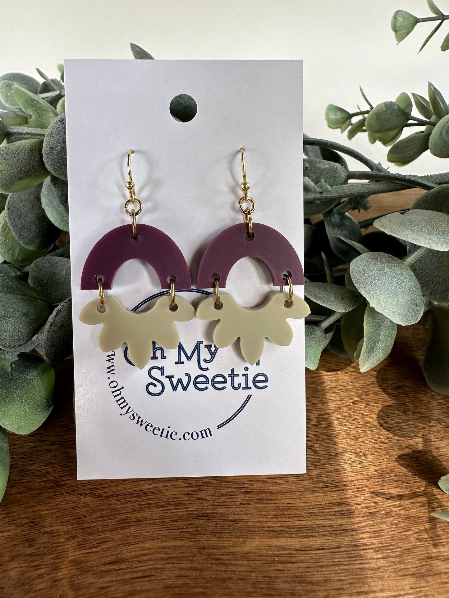 Half Flower Drop Earrings