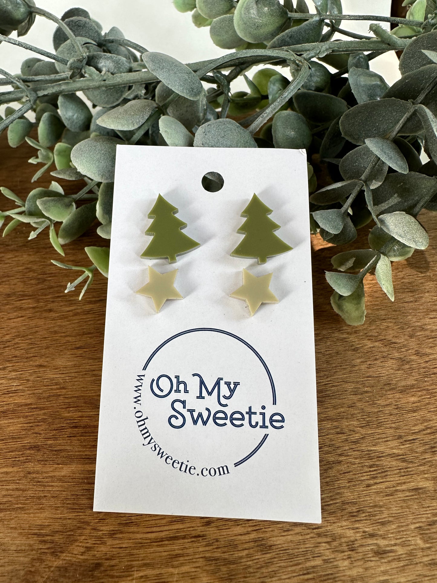 Christmas Tree Studs - Solid Color