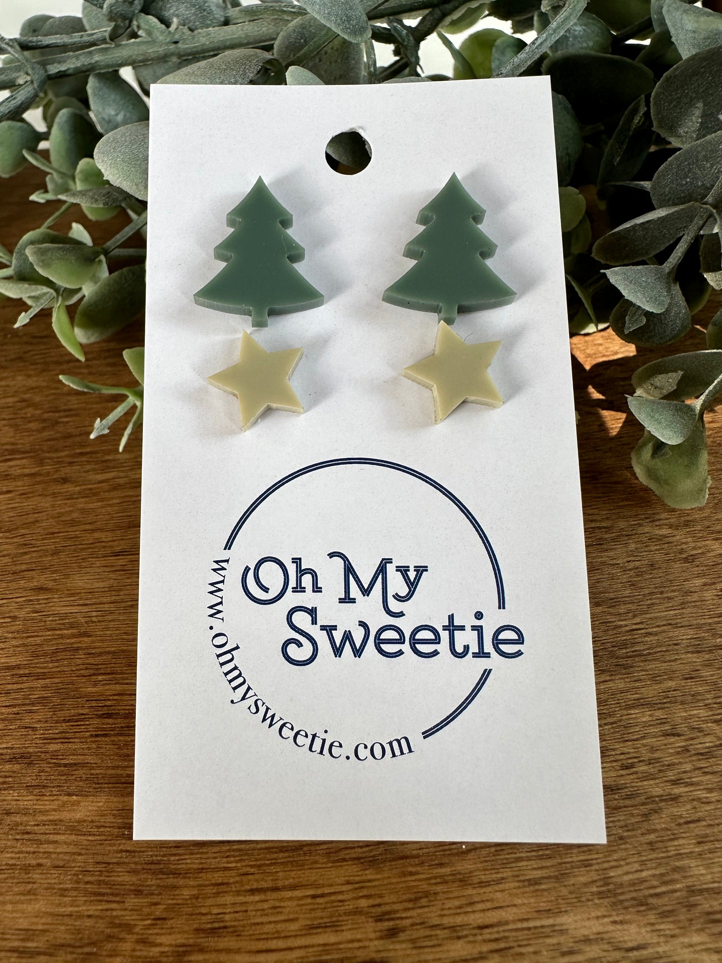 Christmas Tree Studs - Solid Color