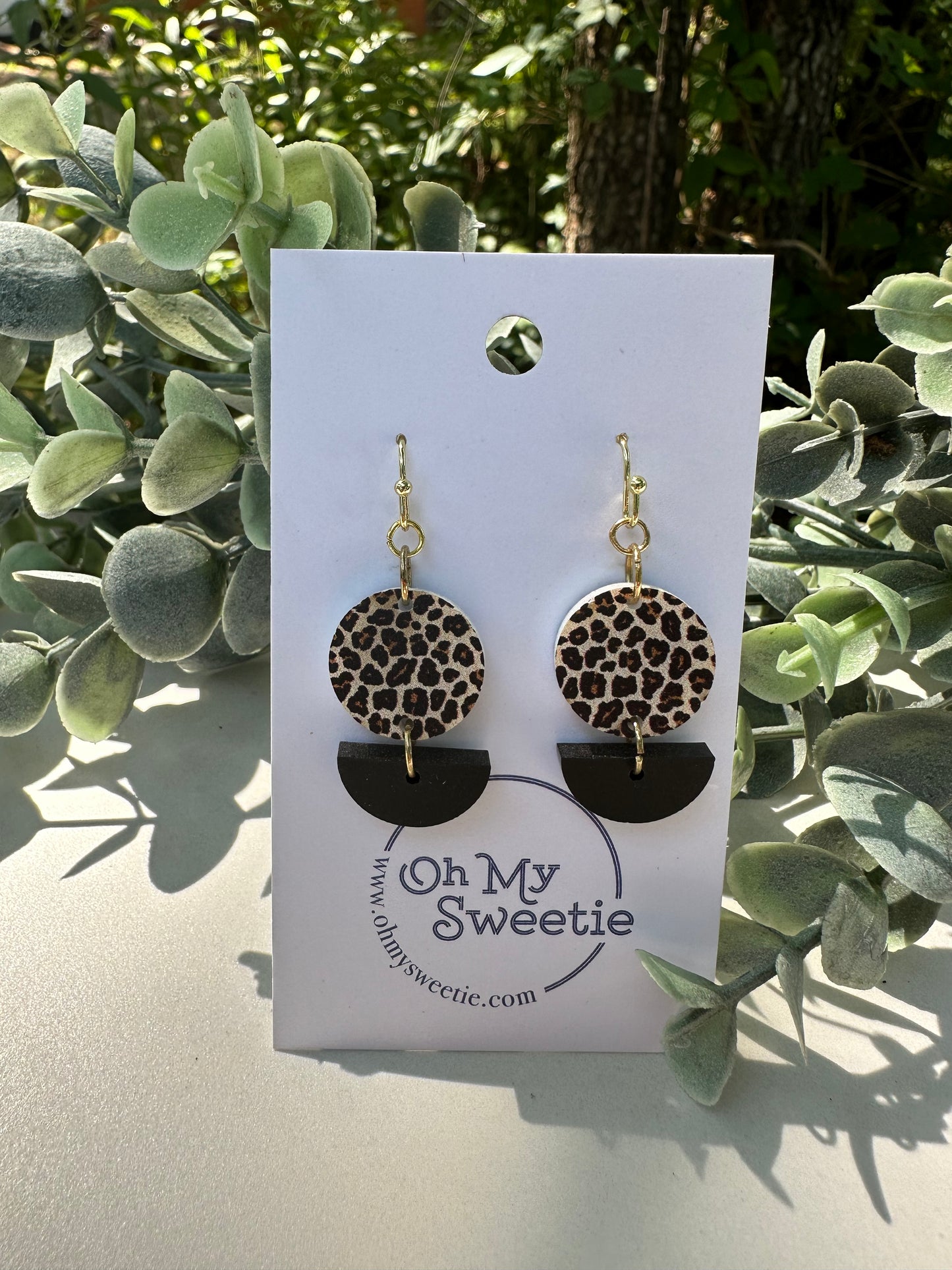 Leopard Single Half Drop Earring