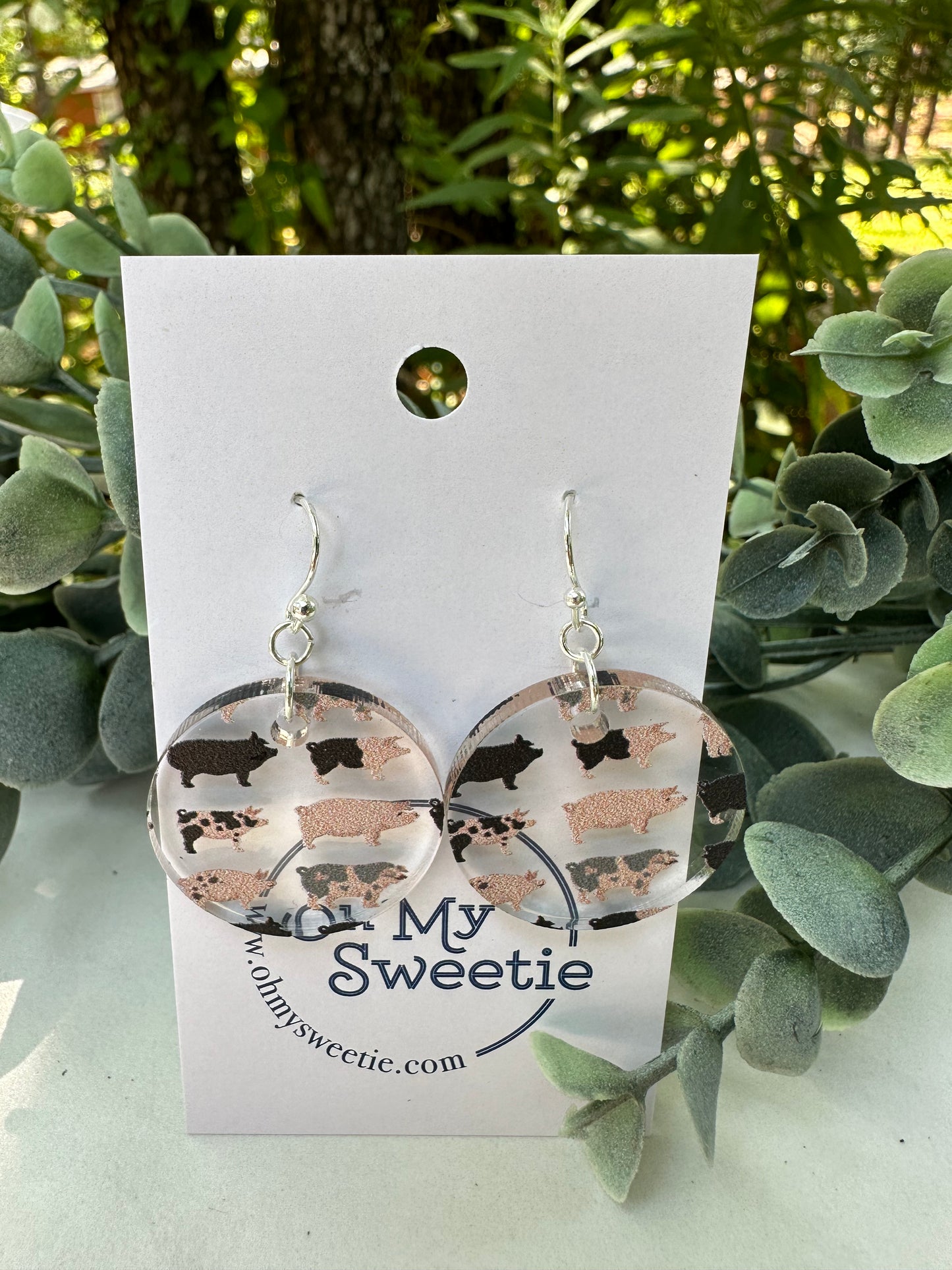 Pig Circle Earrings
