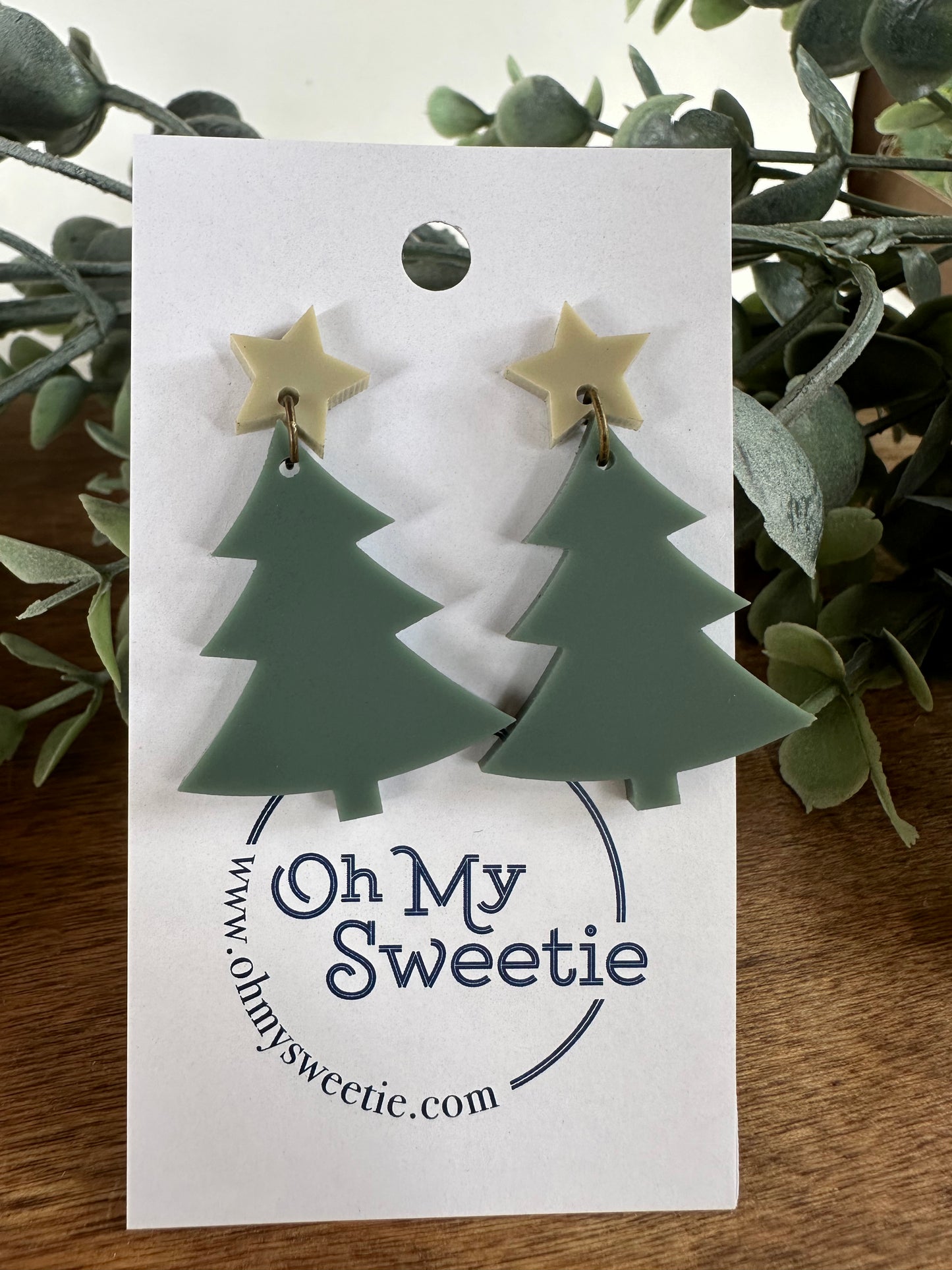Christmas Tree Earrings - Solid Color