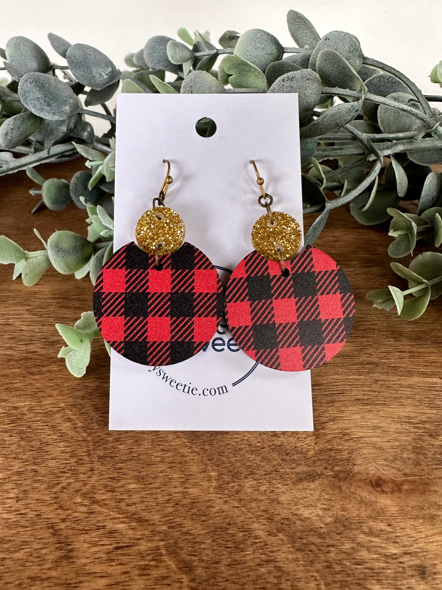 Red Plaid Round Drop