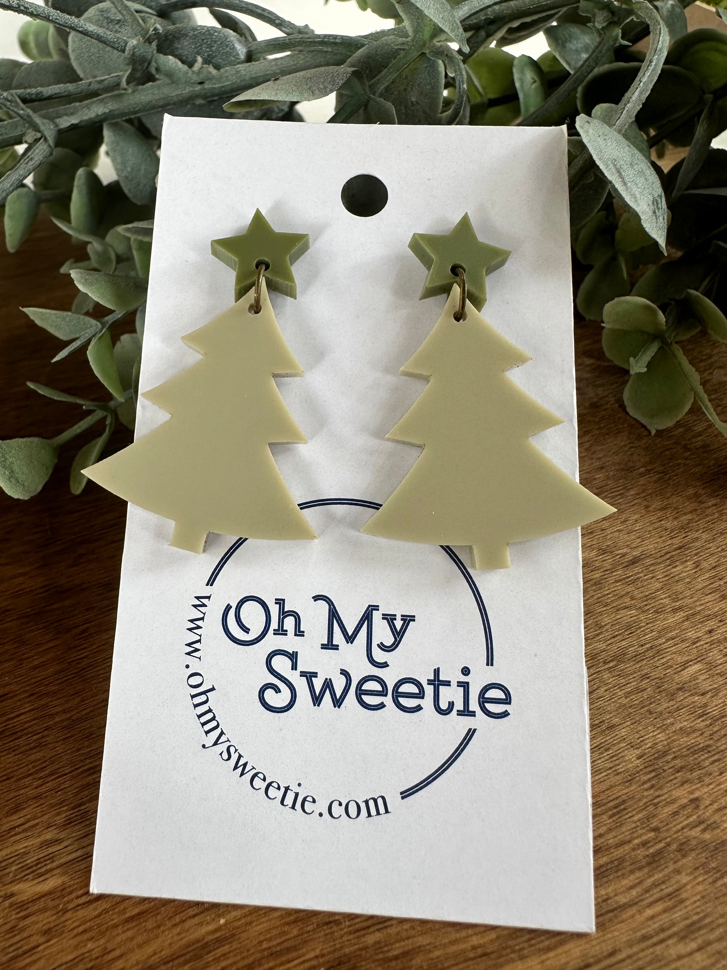 Christmas Tree Earrings - Solid Color