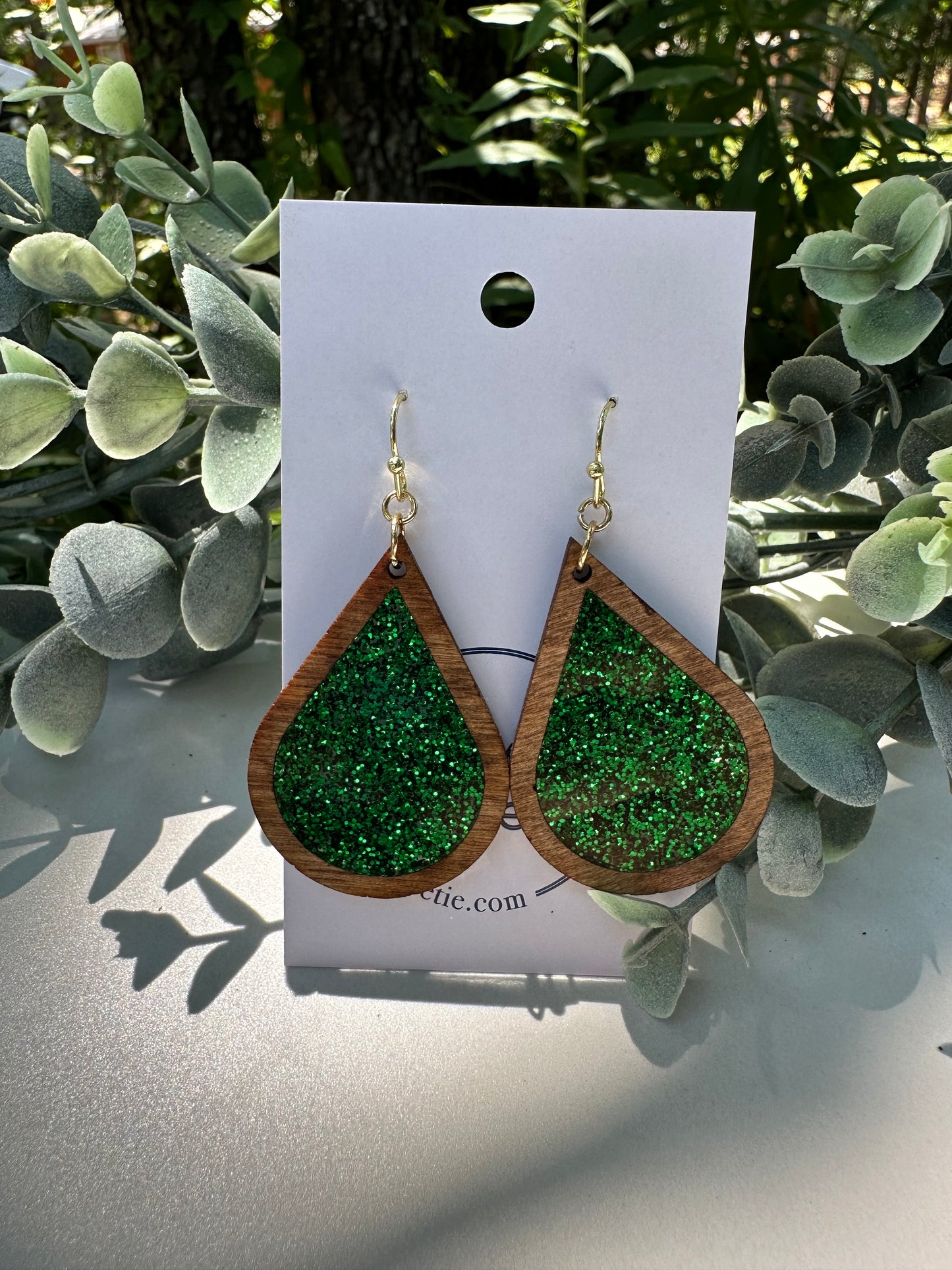 Holiday Glitter Teardrop Earrings
