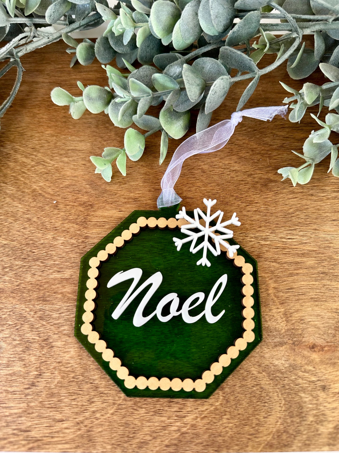 Octagon "Noel " Ornament