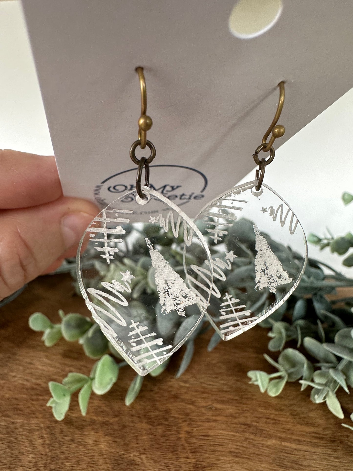 Clear Tree Earrings