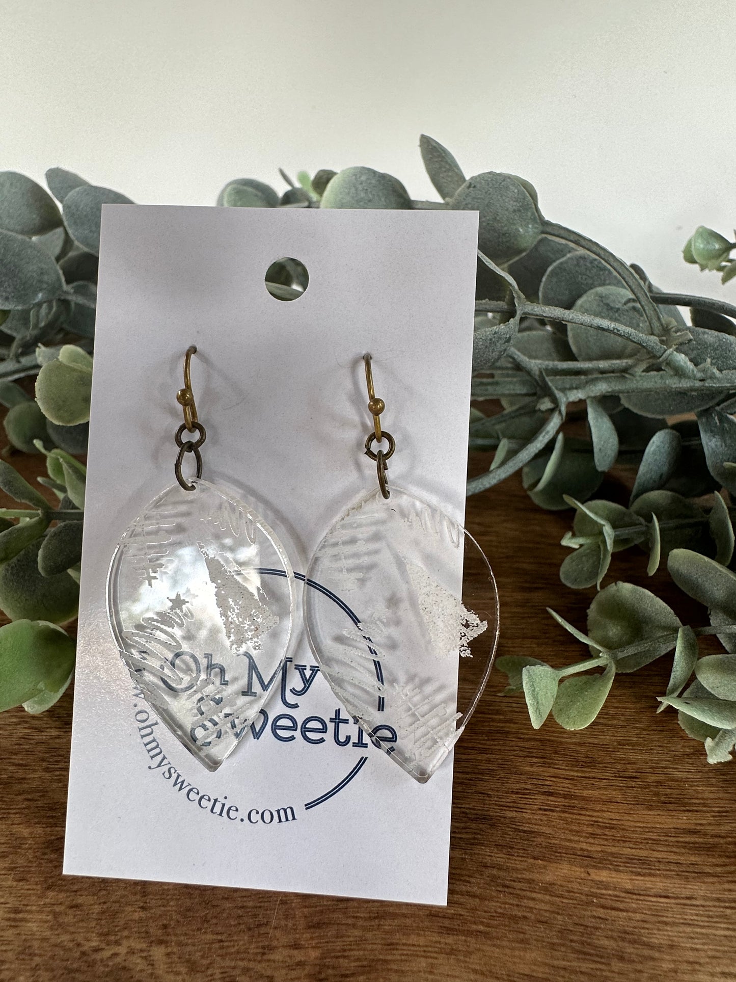 Clear Tree Earrings