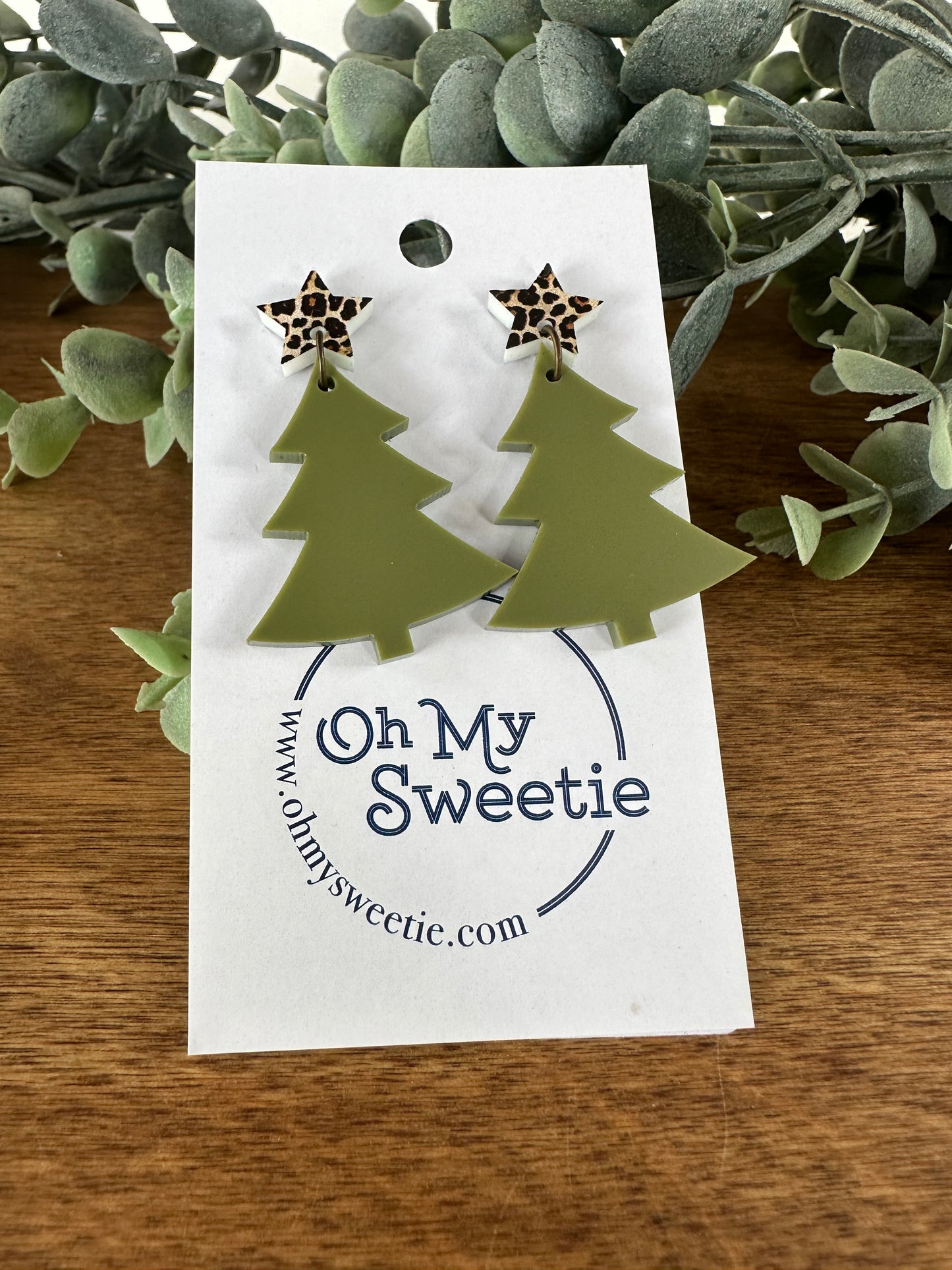 Christmas Tree Earrings - Solid Color