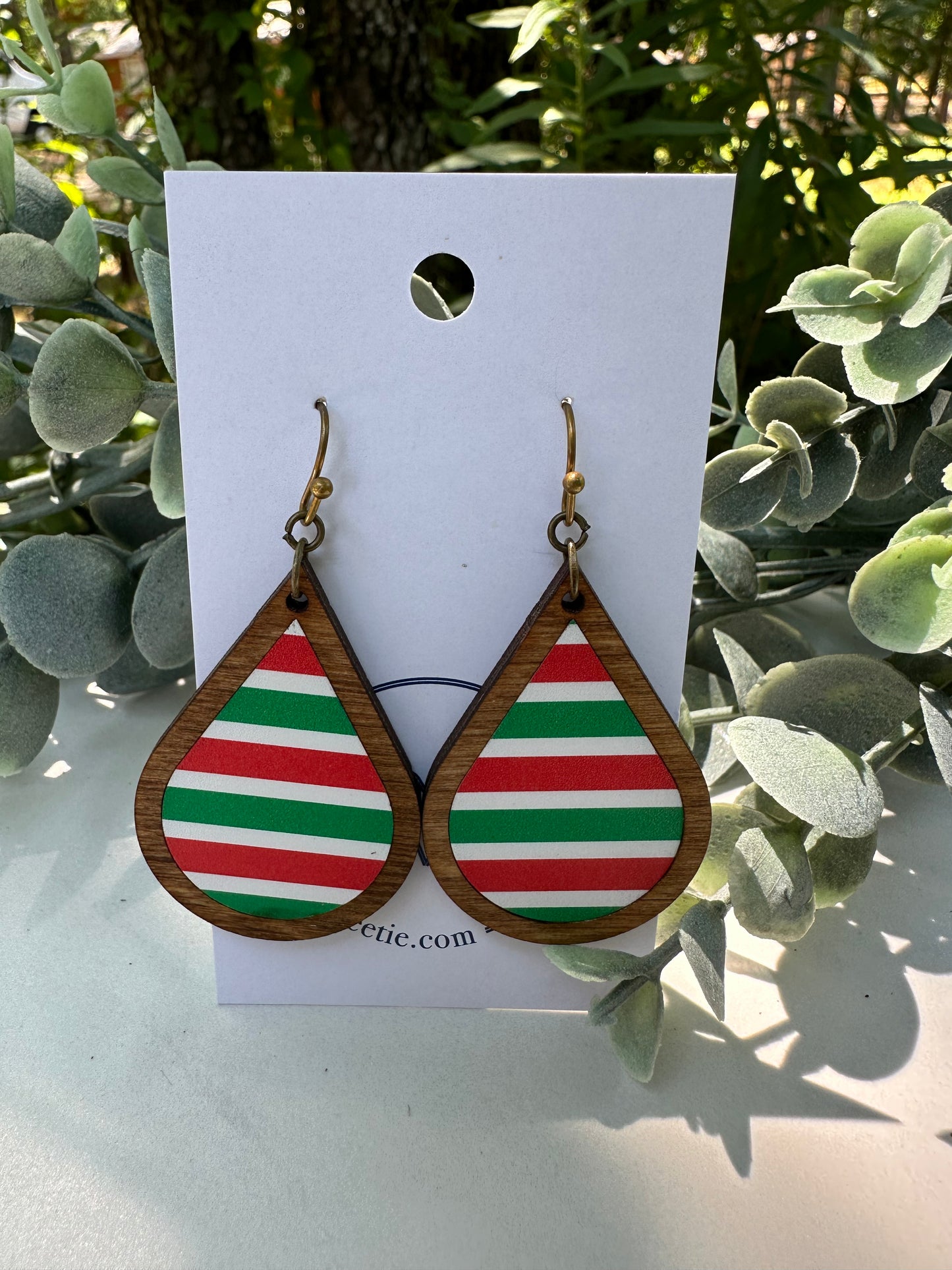 Holiday Stripes Teardrop Earrings