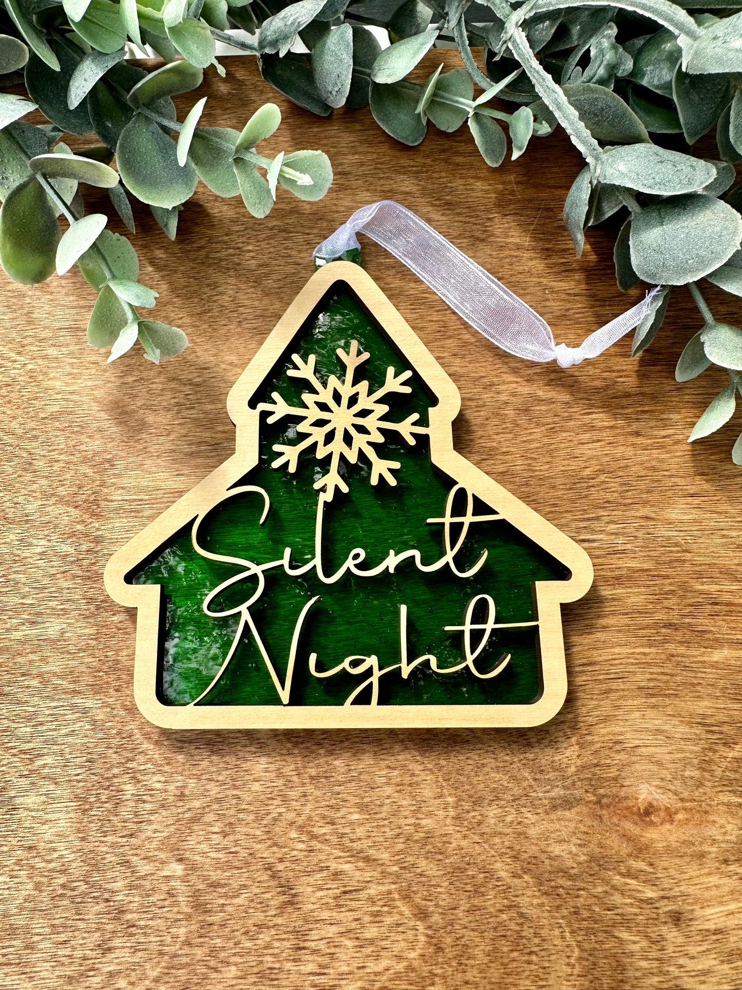 "Silent Night" Barn Ornament