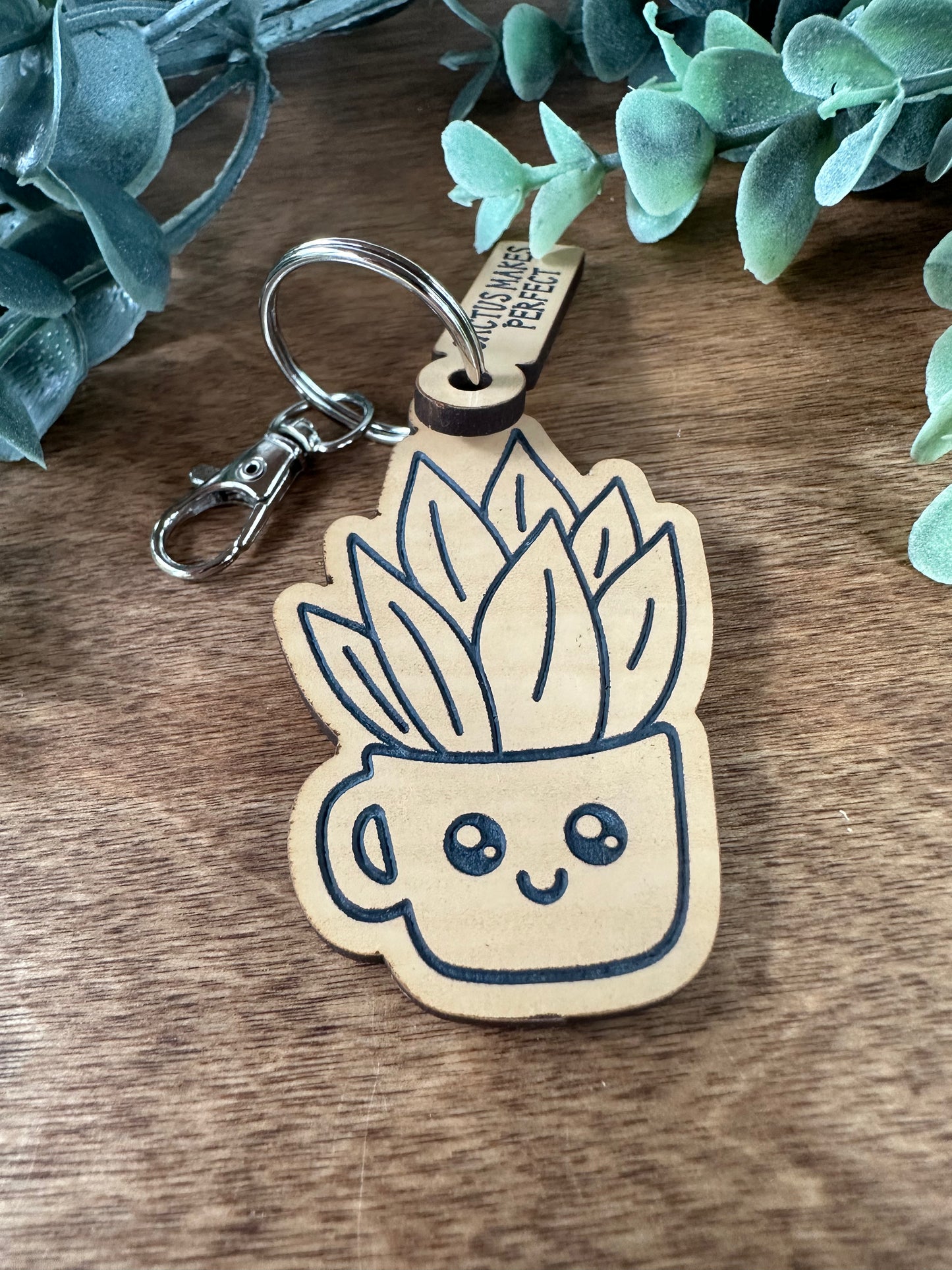 "Cactus Makes Perfect" Keychain