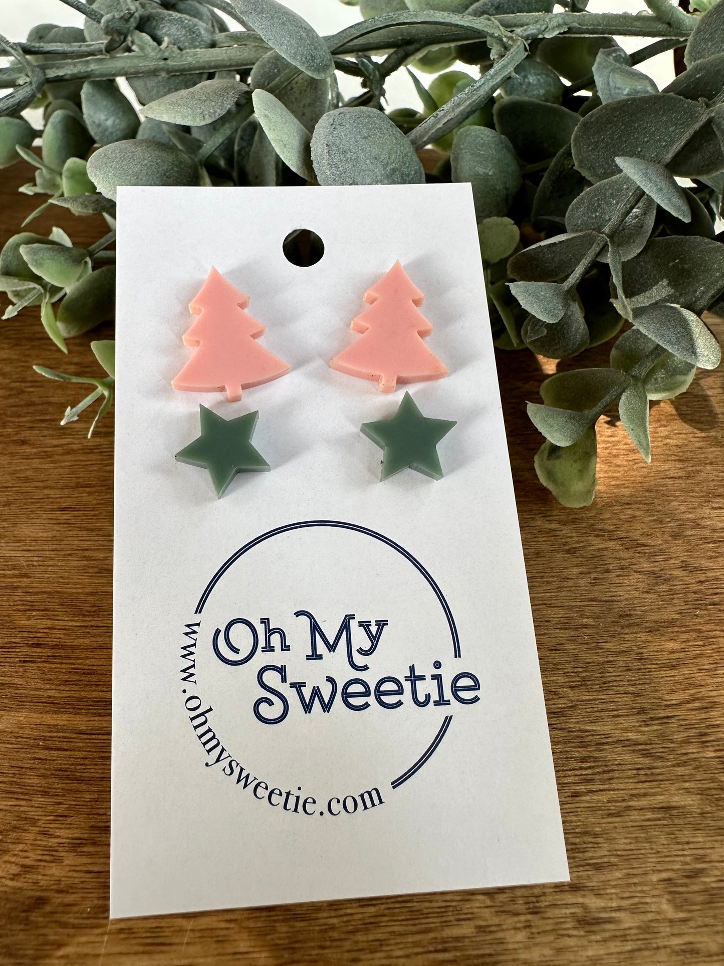 Christmas Tree Studs - Solid Color