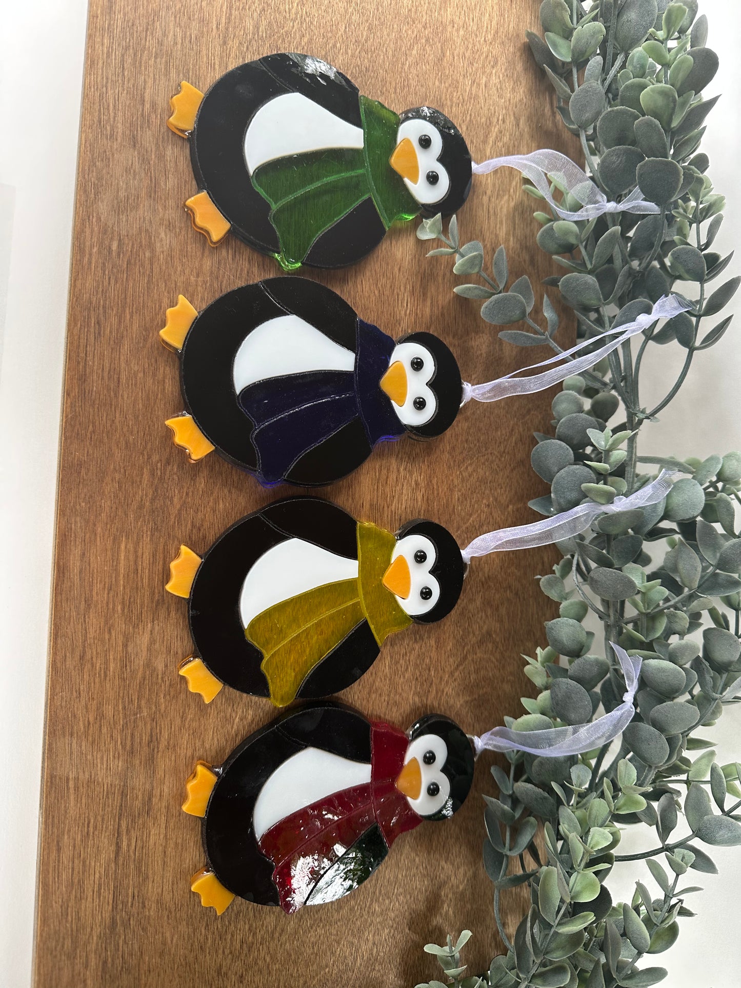 Penguin Mosaic Glass Ornament