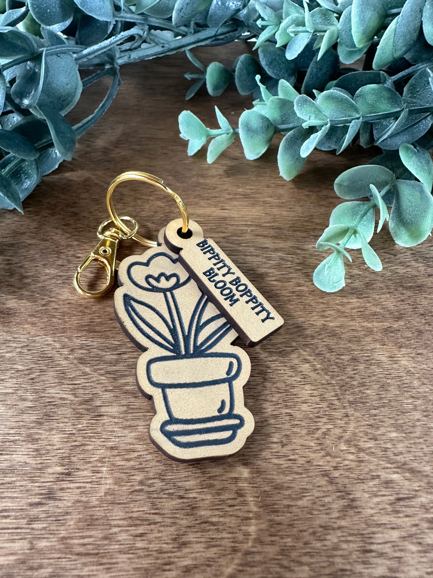 "Bippity Boppity Bloom" Flowerpot Keychain
