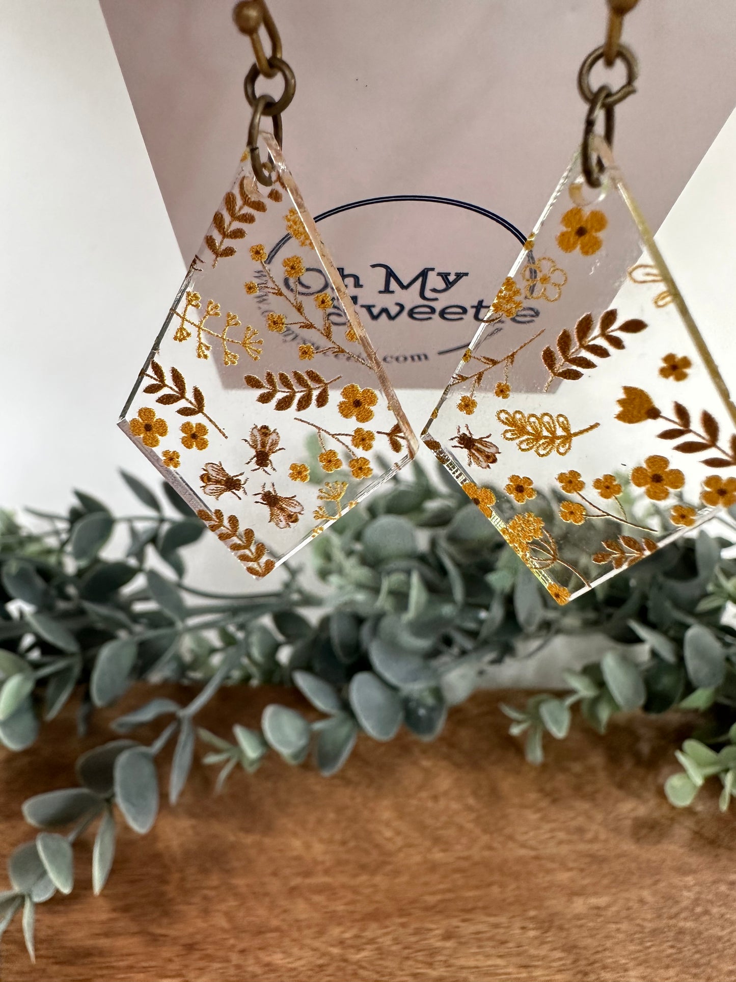 Harvest Bee Diamond Earrings