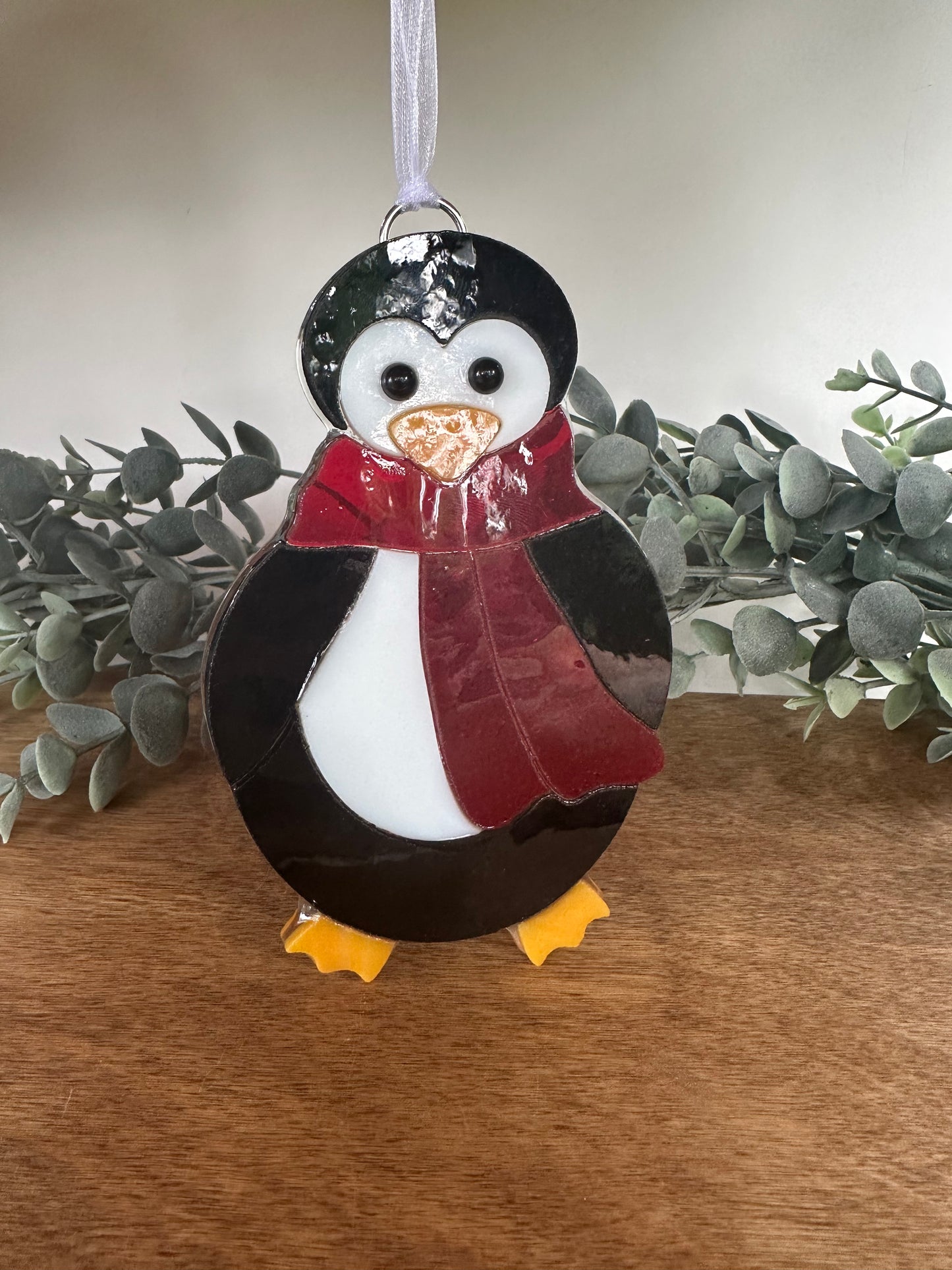 Penguin Mosaic Glass Ornament