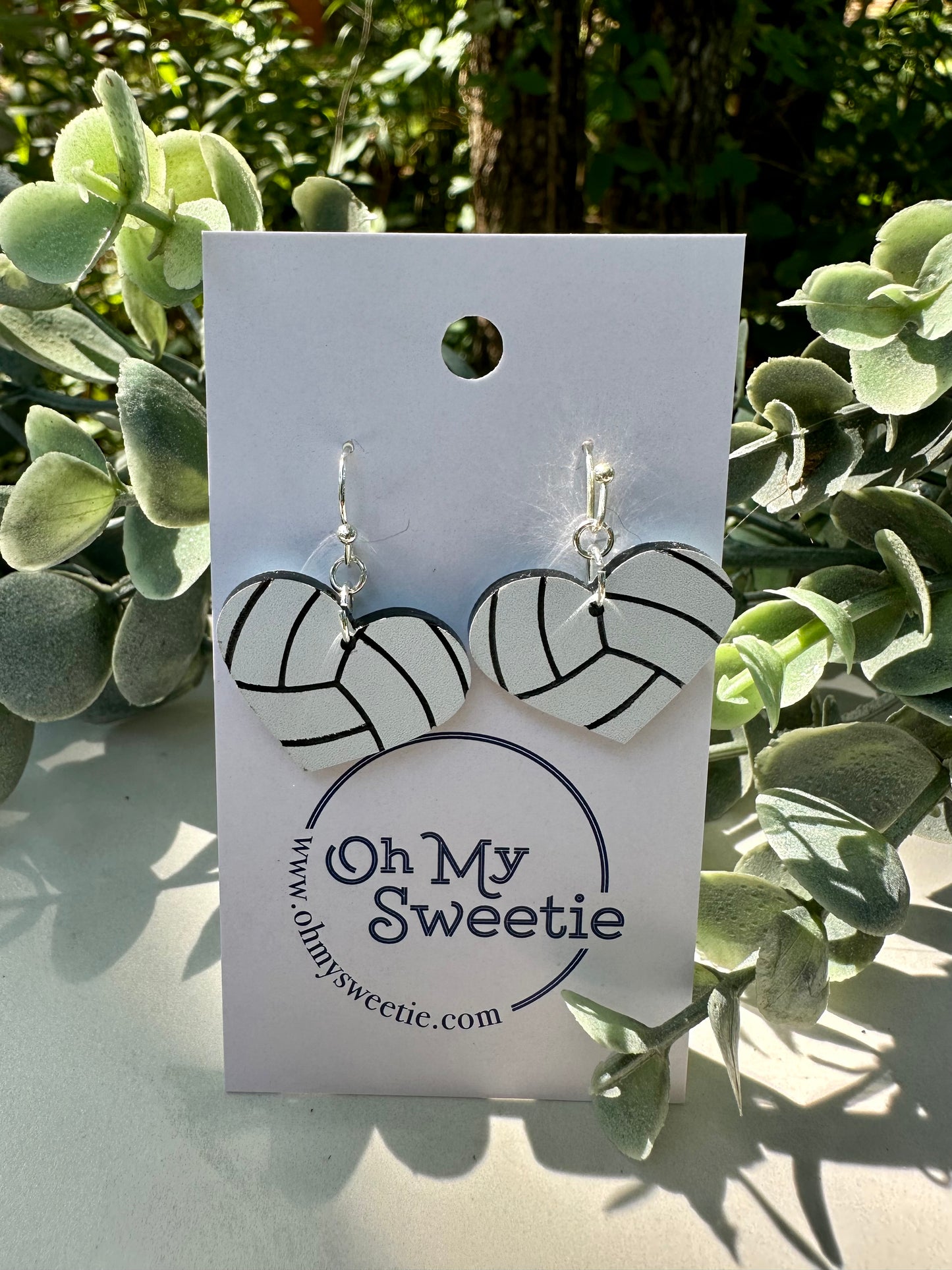 Volleyball Drop Heart Earrings