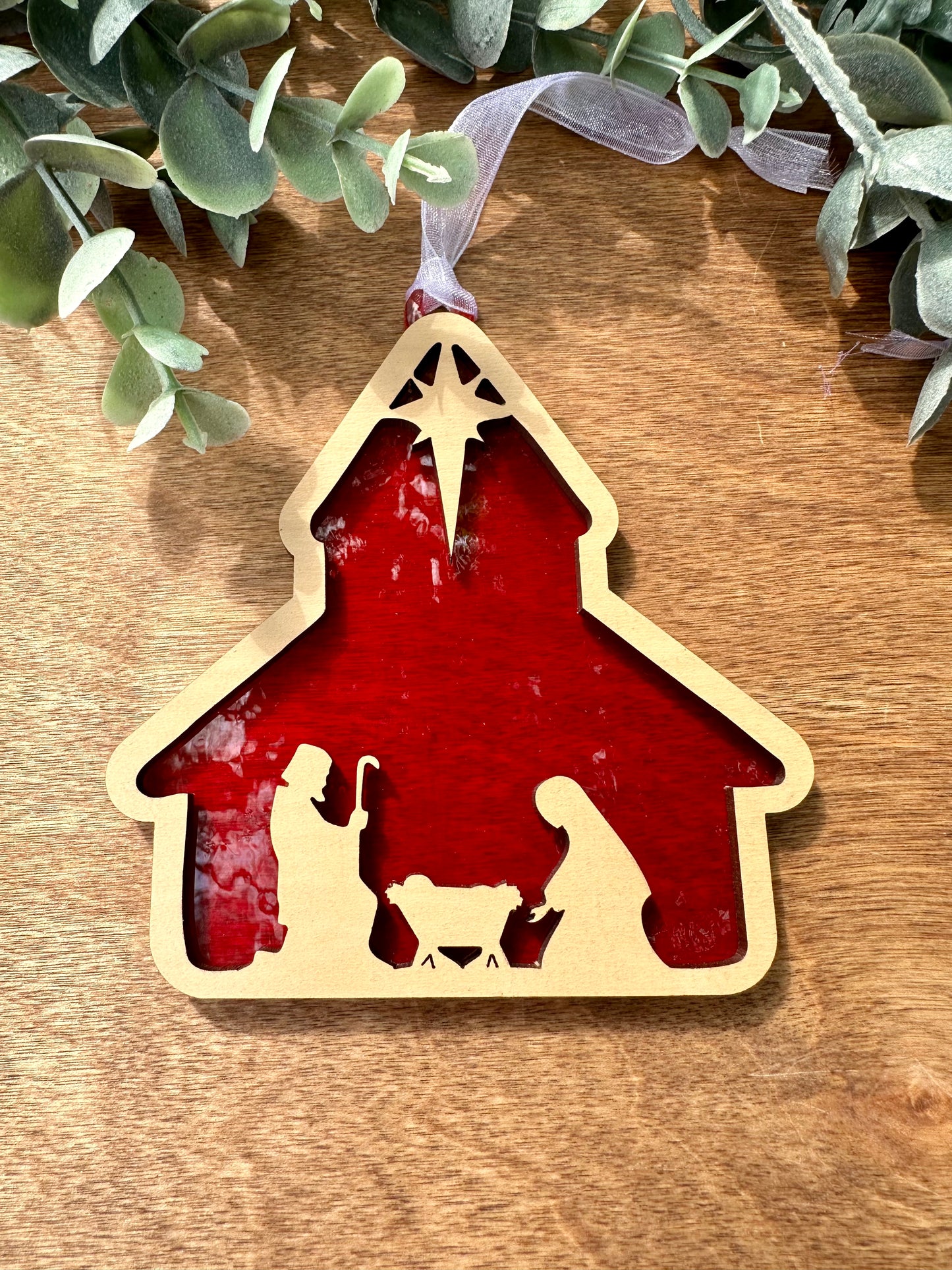 Nativity Barn Ornament
