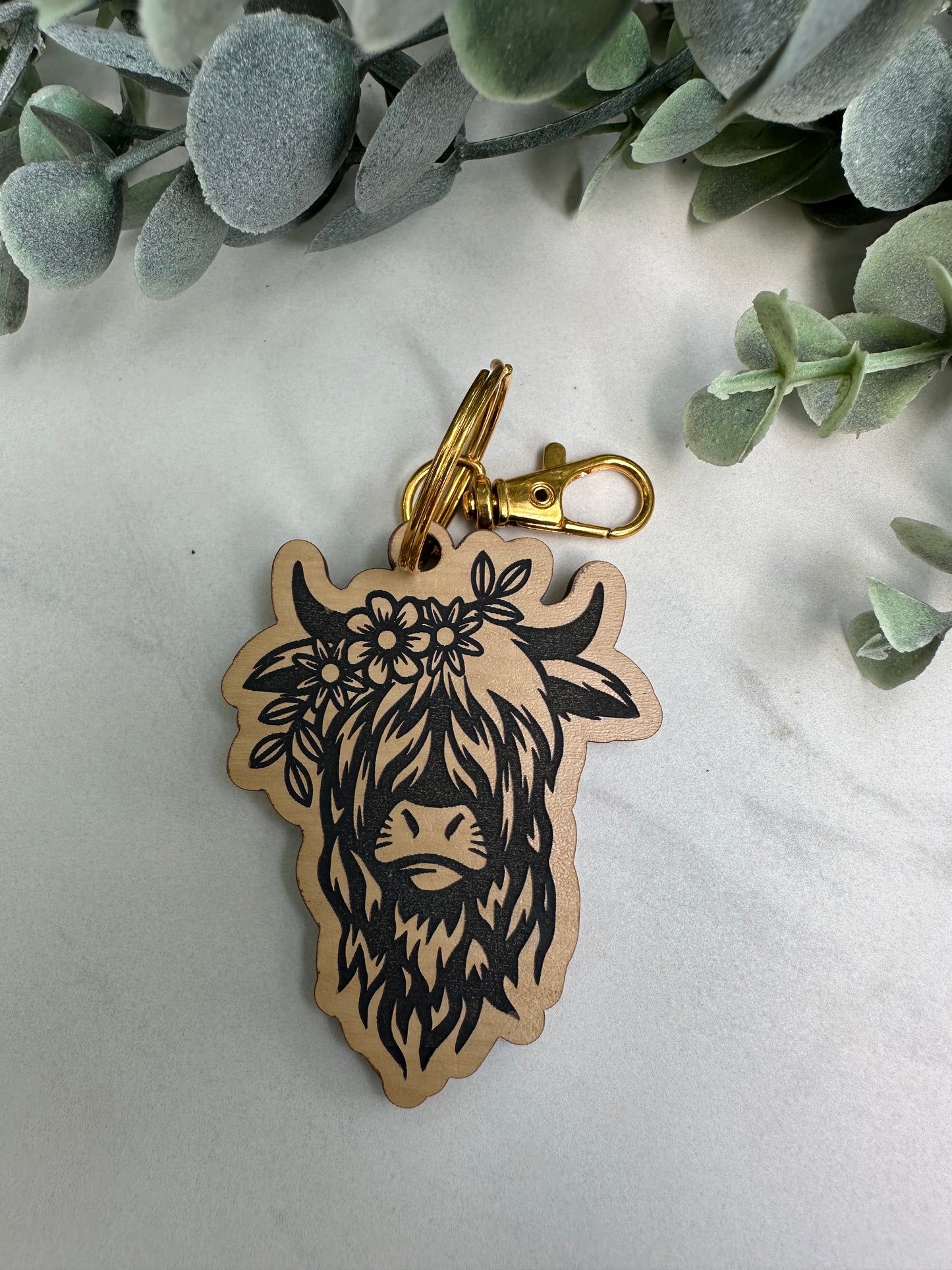 Highland Cow Keychain