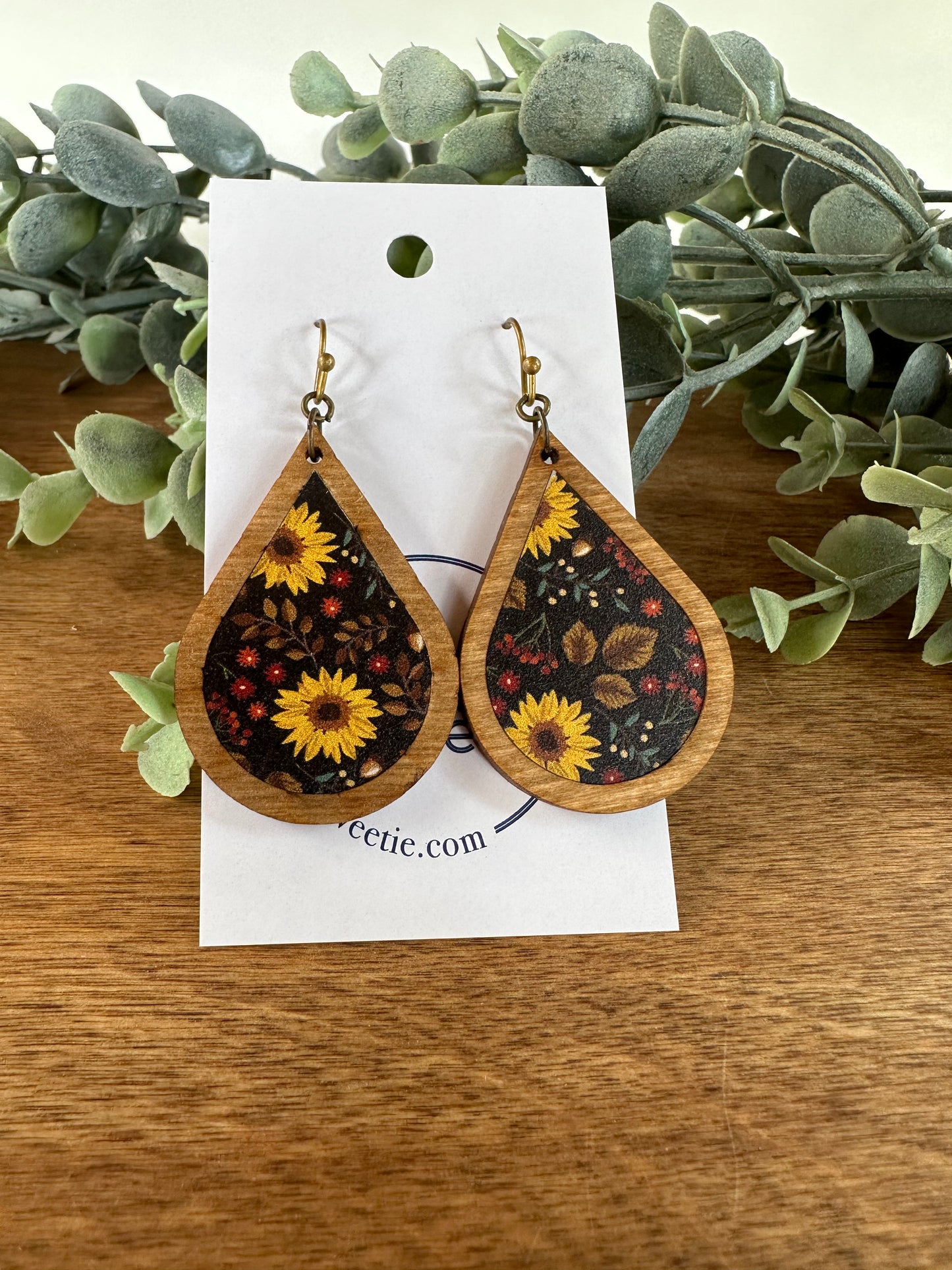 Sunflower Teardrop Earrings