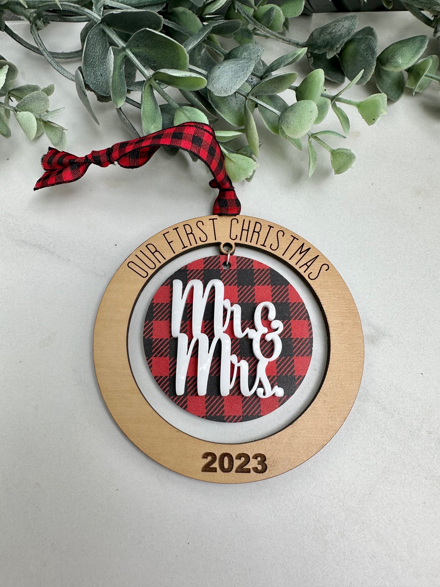 "Our First...Mr. & Mrs." Personalized Ornament