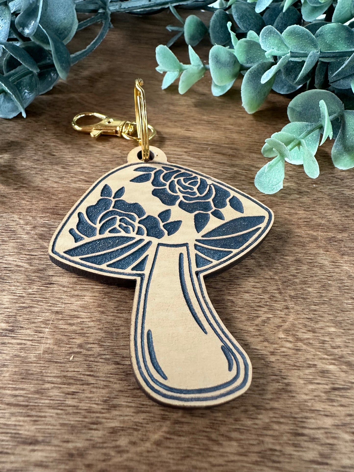 Mushroom-Shaped Rose Keychain