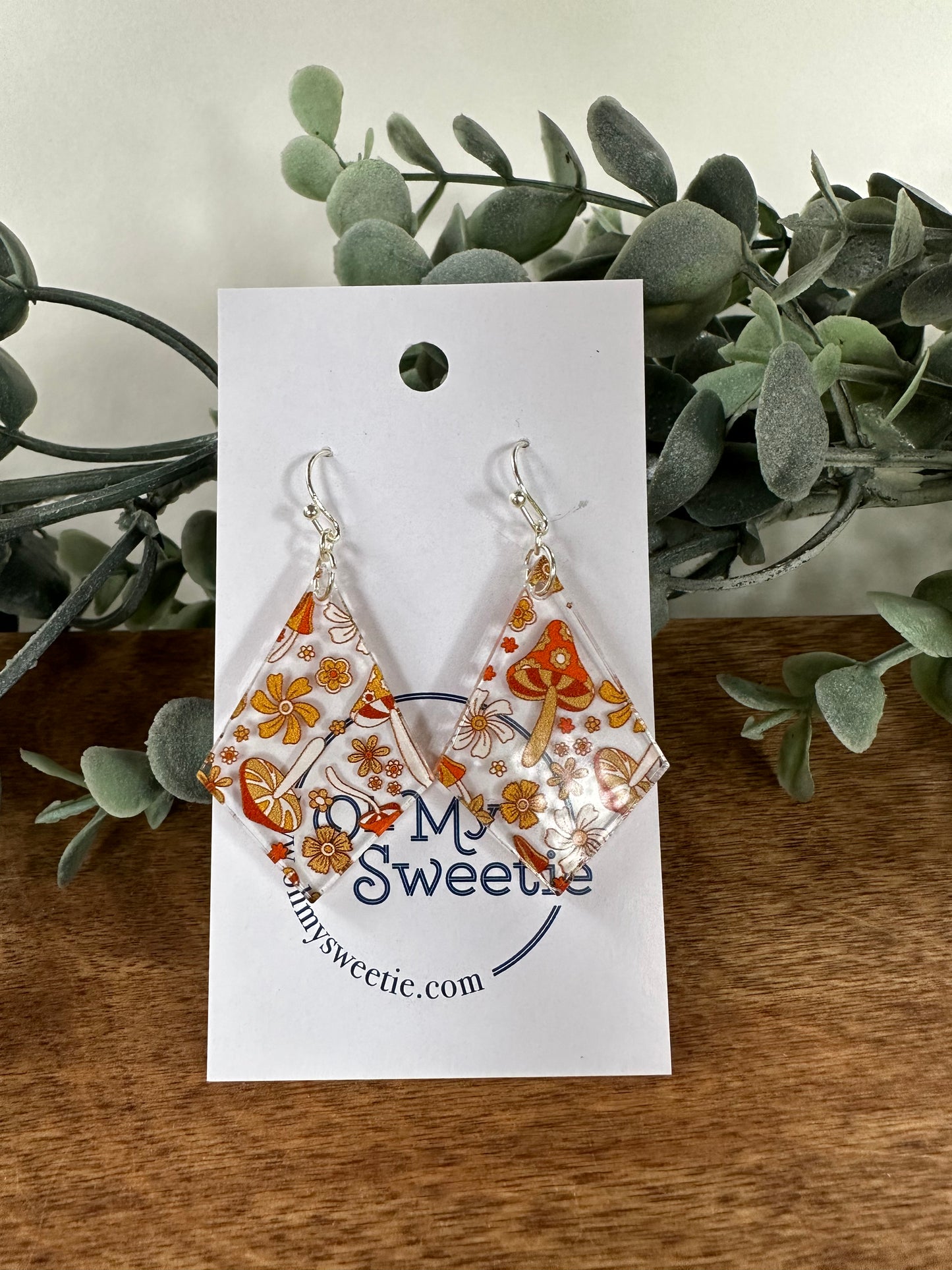 Retro Mushroom Diamond Earrings