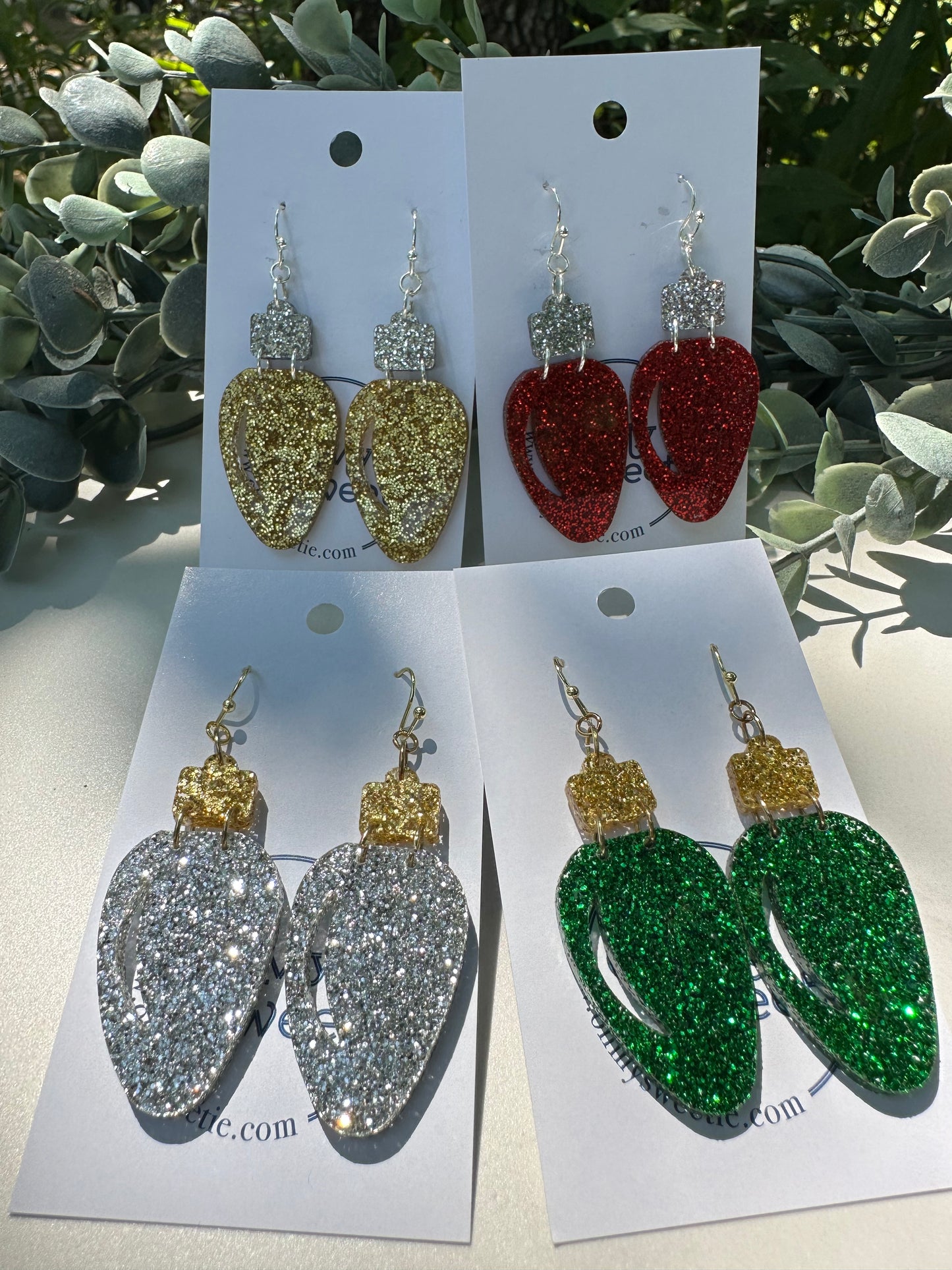 Holiday Glitter Bulb Earrings