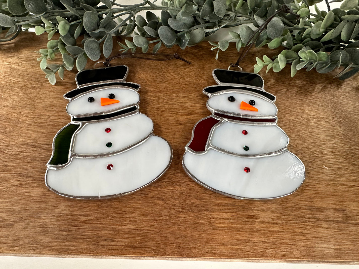 Snowman, Stained Glass Ornament