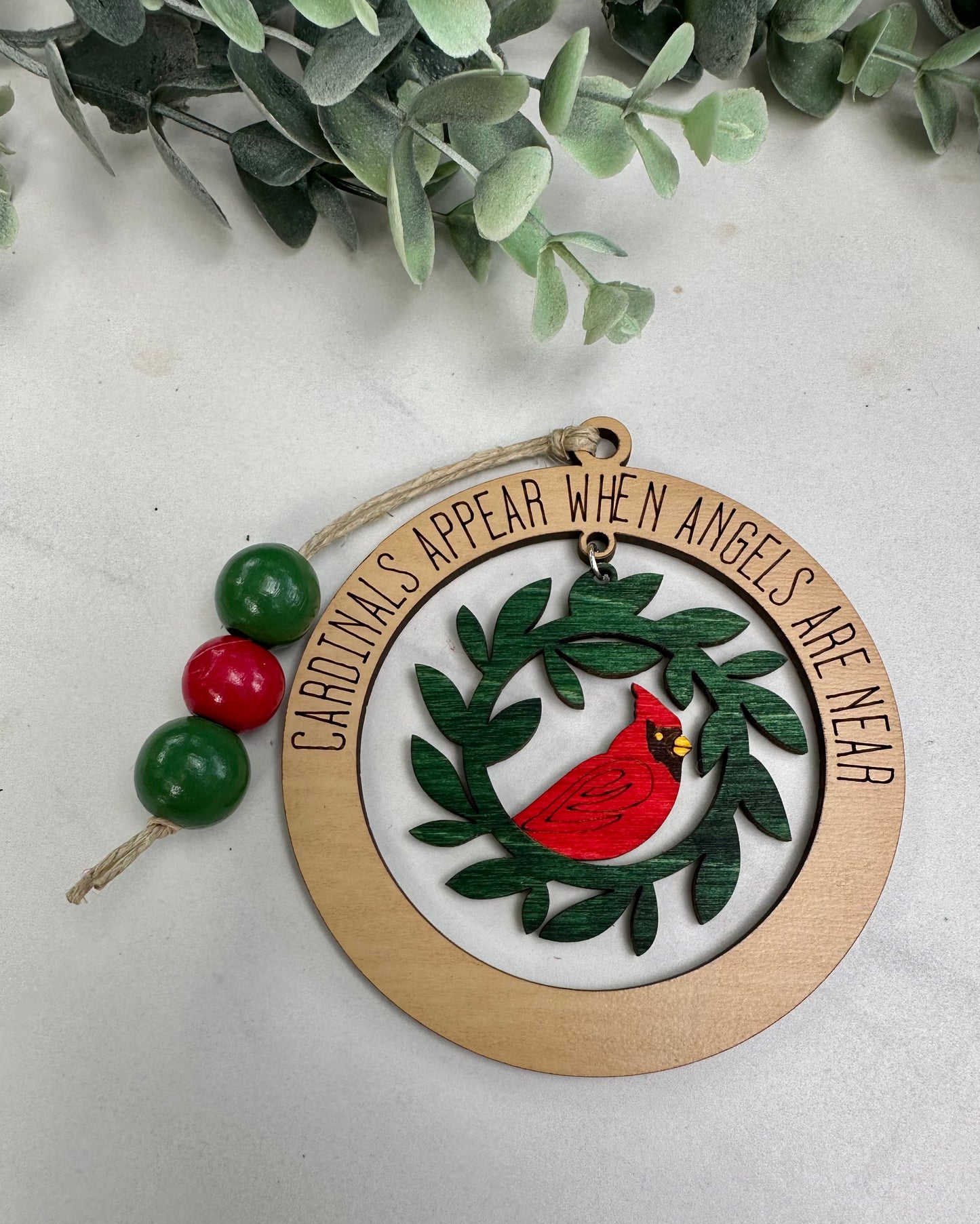 Cardinal Memorial Wreath Ornament
