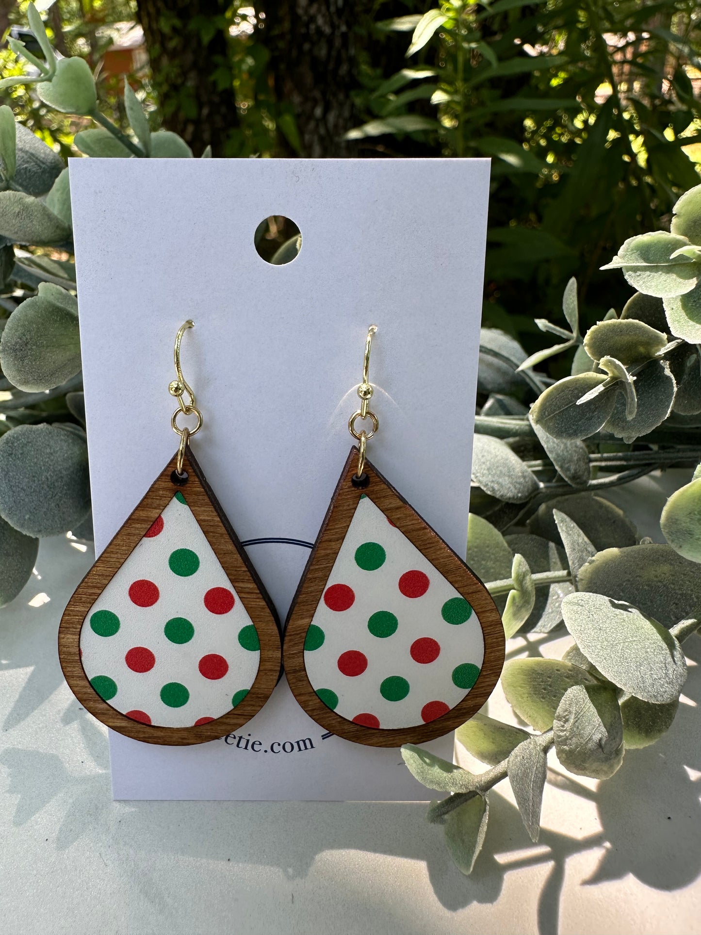 Holiday Dot Teardrop Earrings