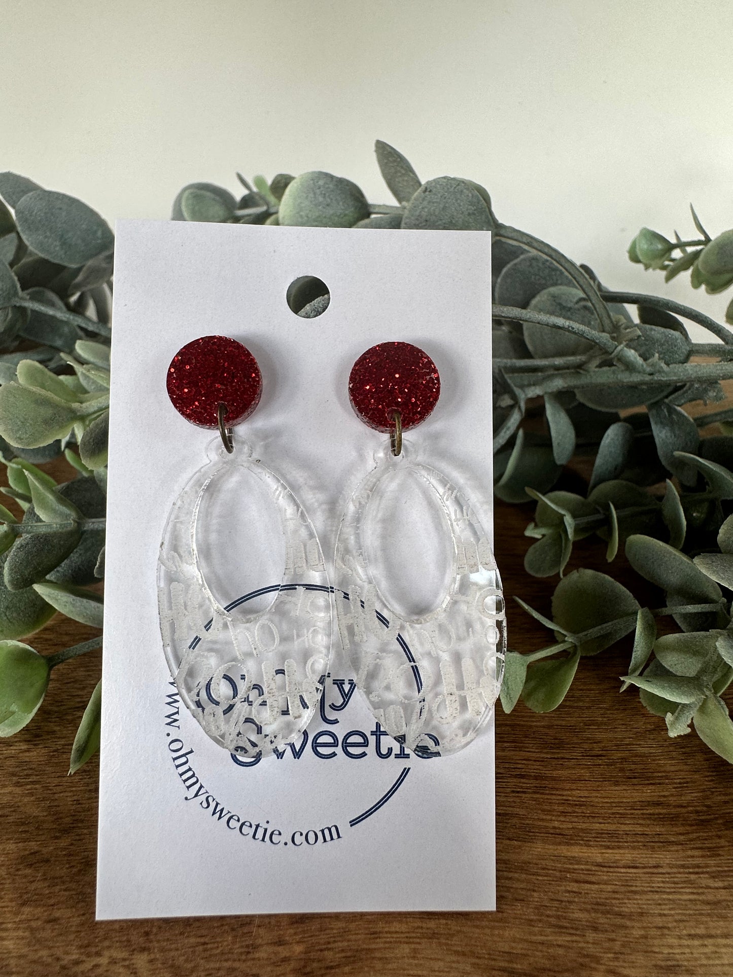 Clear Ho Ho Ho Drop Earrings
