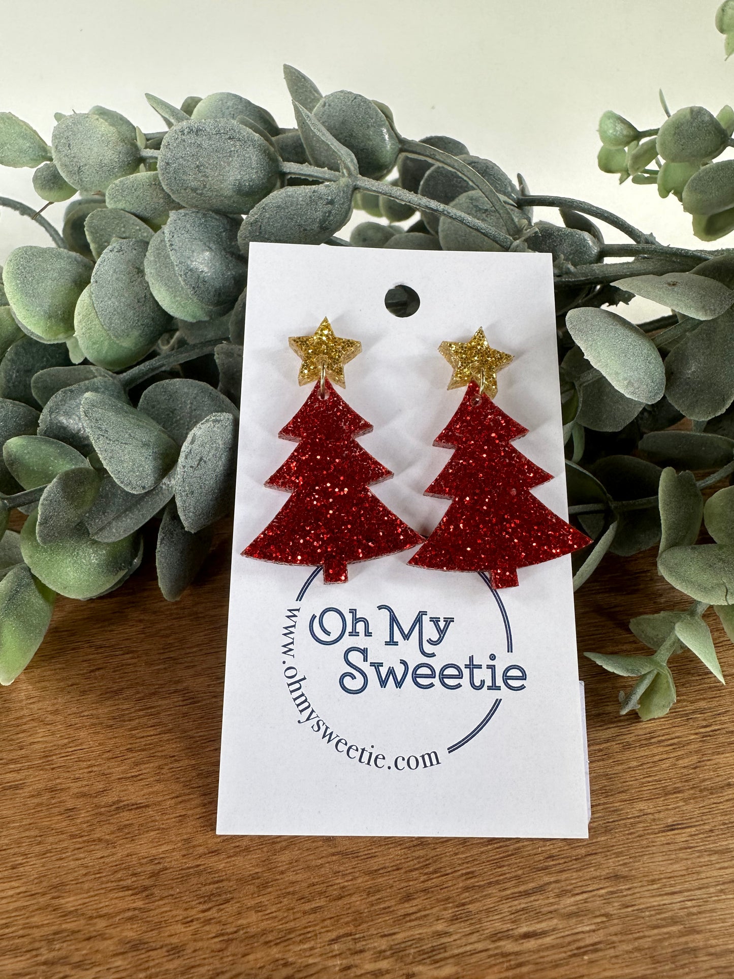 Christmas Tree Earrings - Glitter Colors