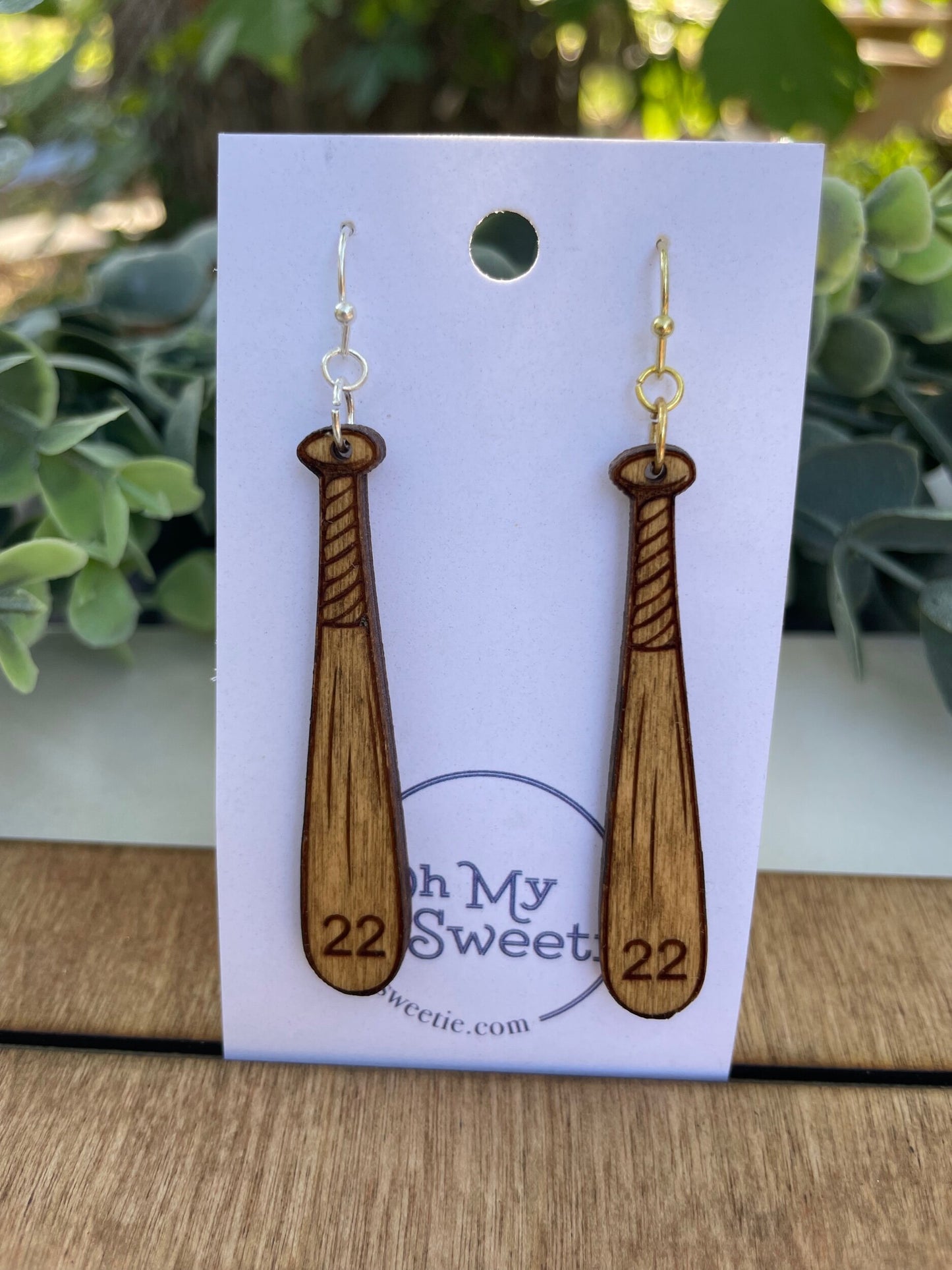 Wooden Bat Custom Earrings