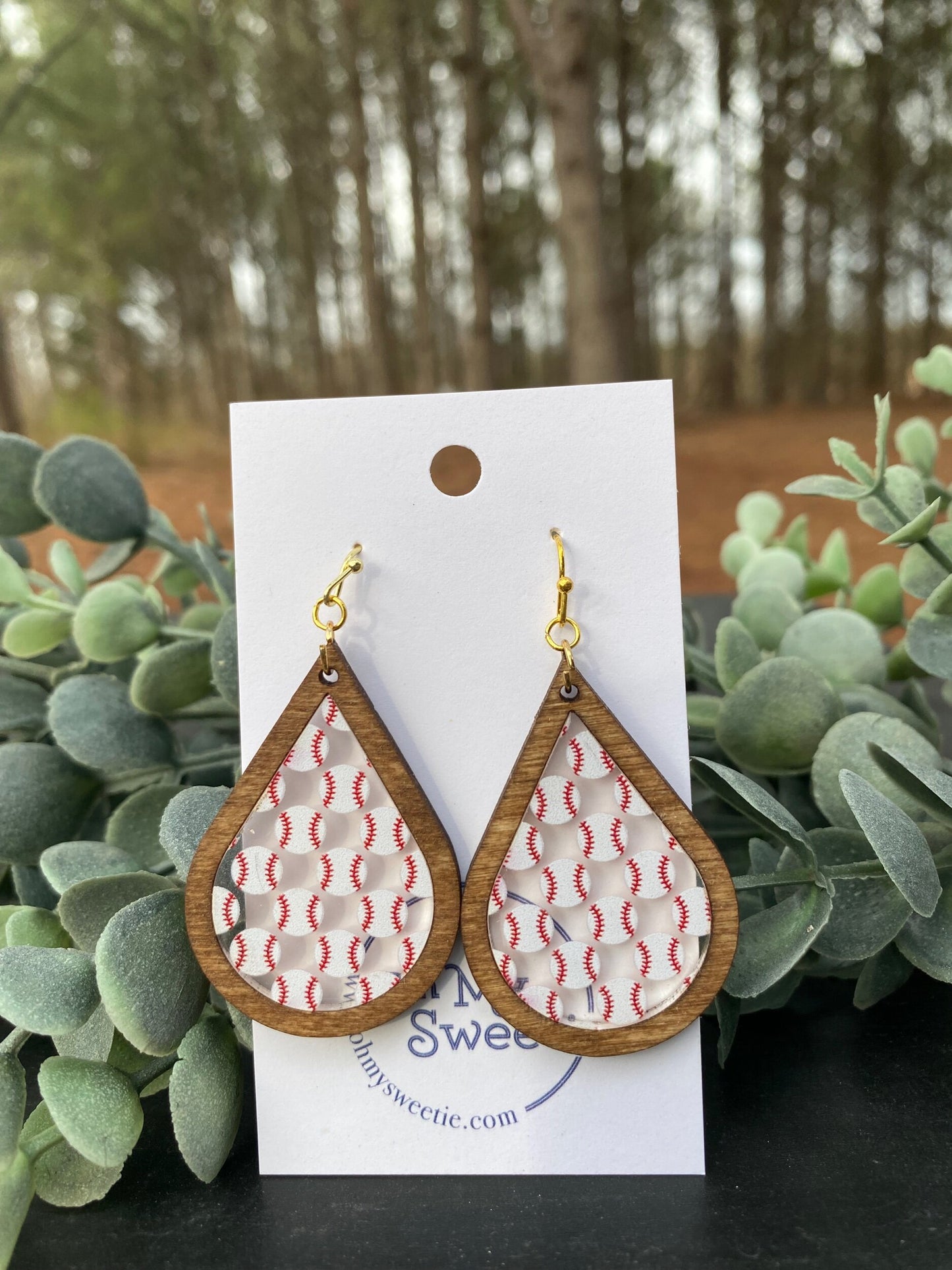 Baseball Teardrop Earrings