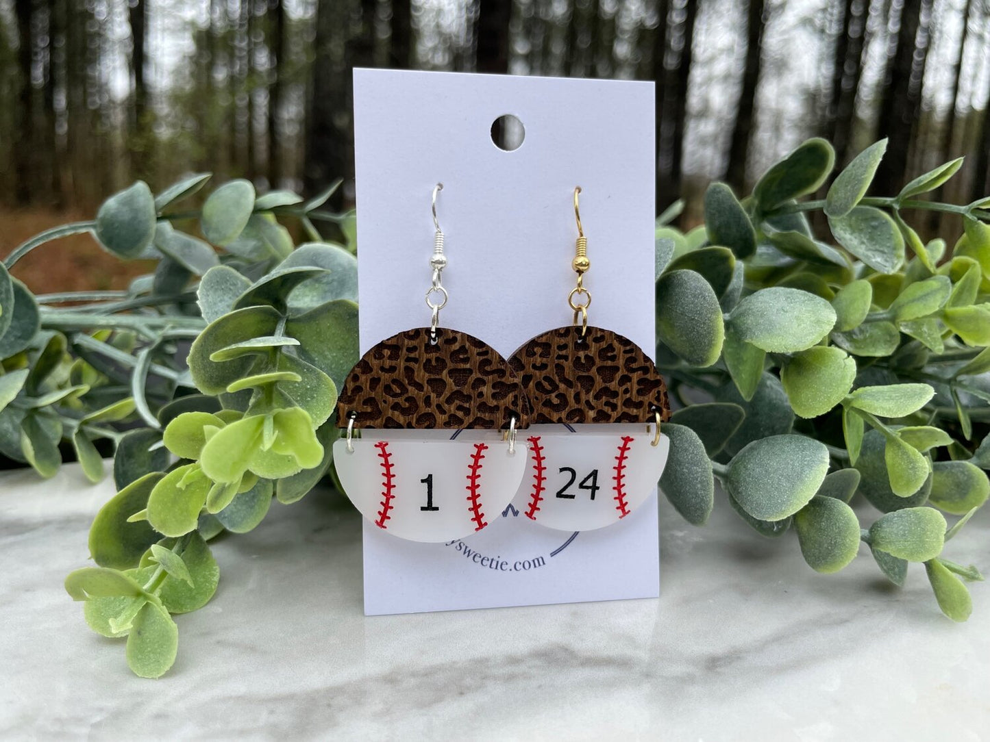 Baseball Round Custom Earrings