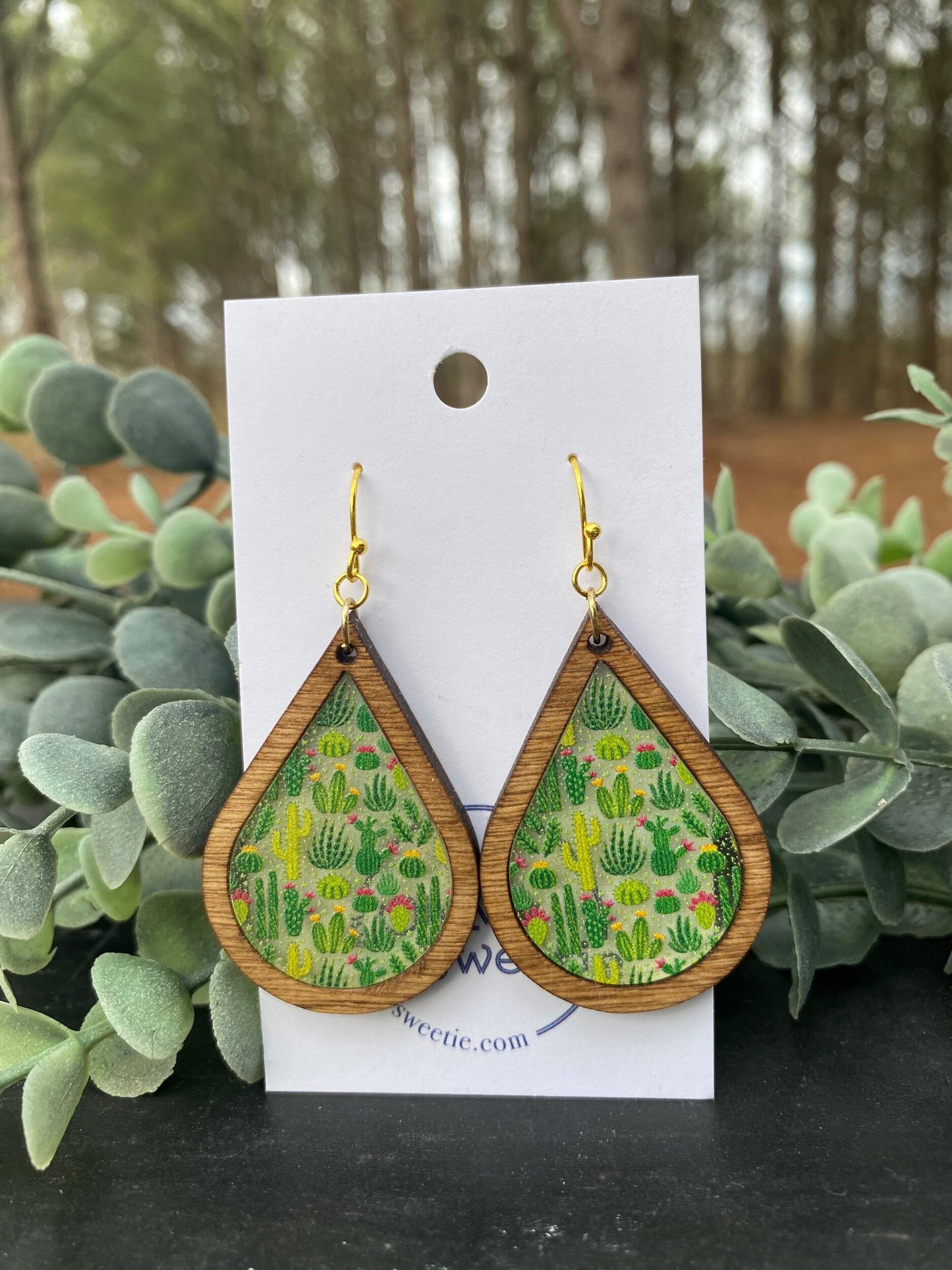 Cactus Teardrop Earrings