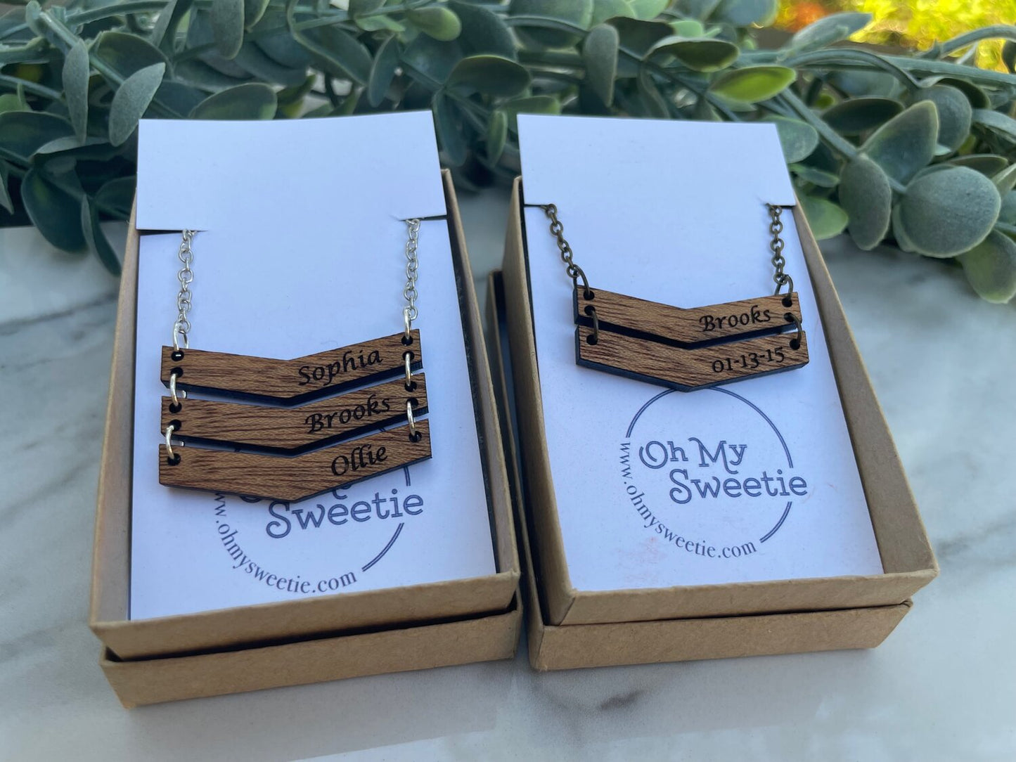 Personalized Chevron Necklace