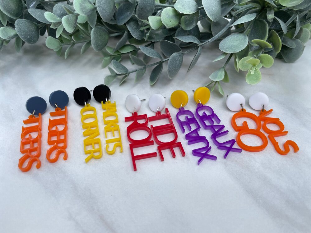 Custom School Spirit Earrings