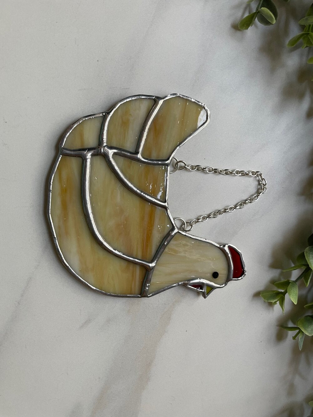 Hen Stained Glass