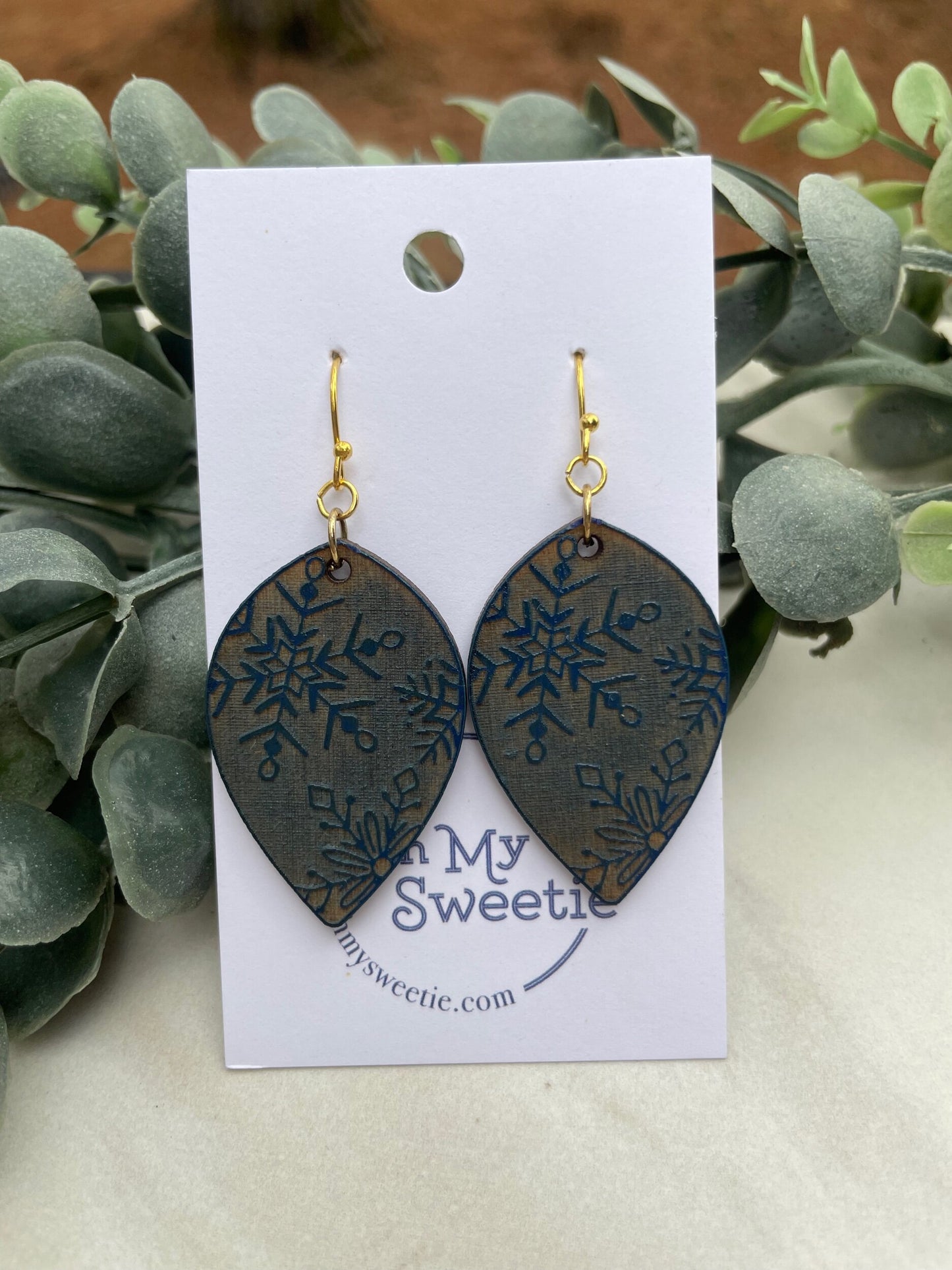Blue Snowflake Earrings