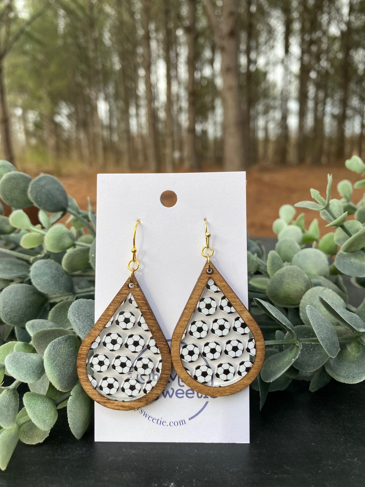 Soccer Teardrop Earrings
